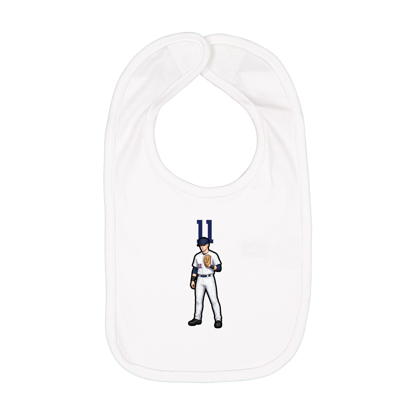 Infant Bib — Number Top in White