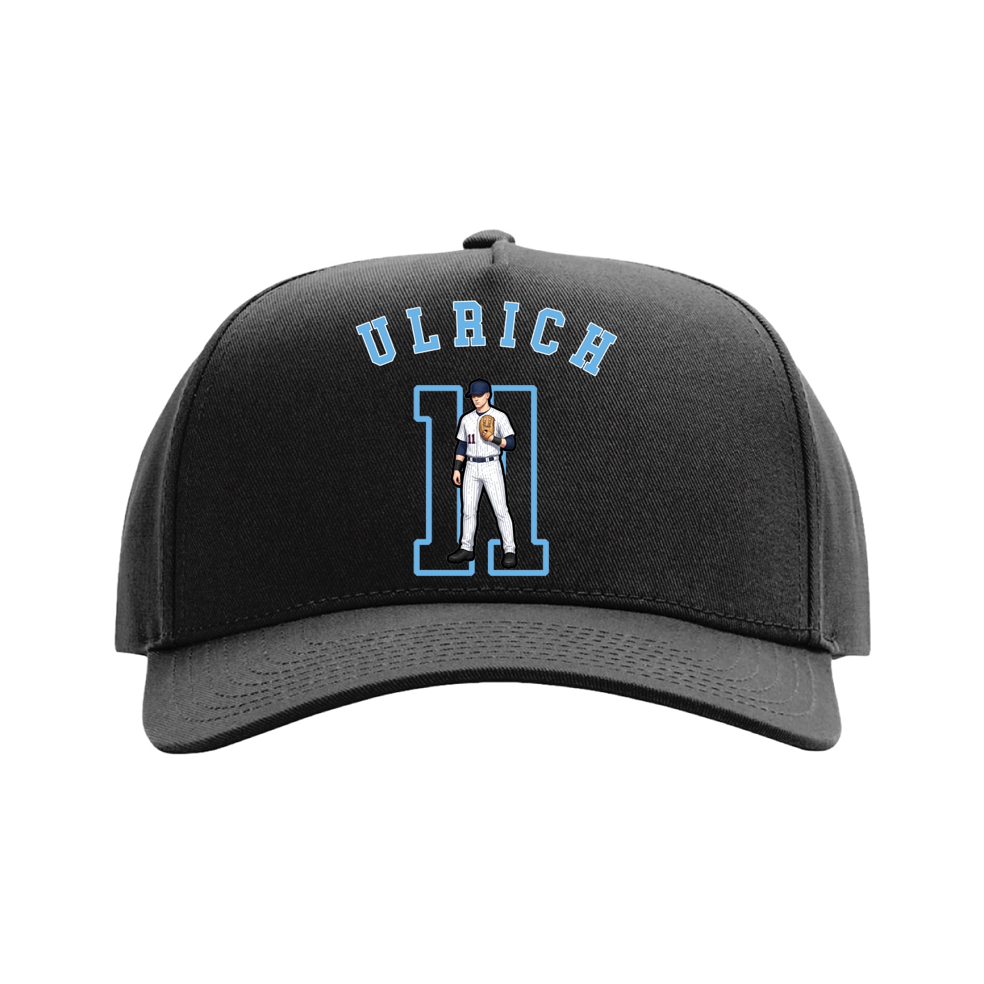 Full Fabric Five-Panel Champ Cap — Shirsey Arch in Black