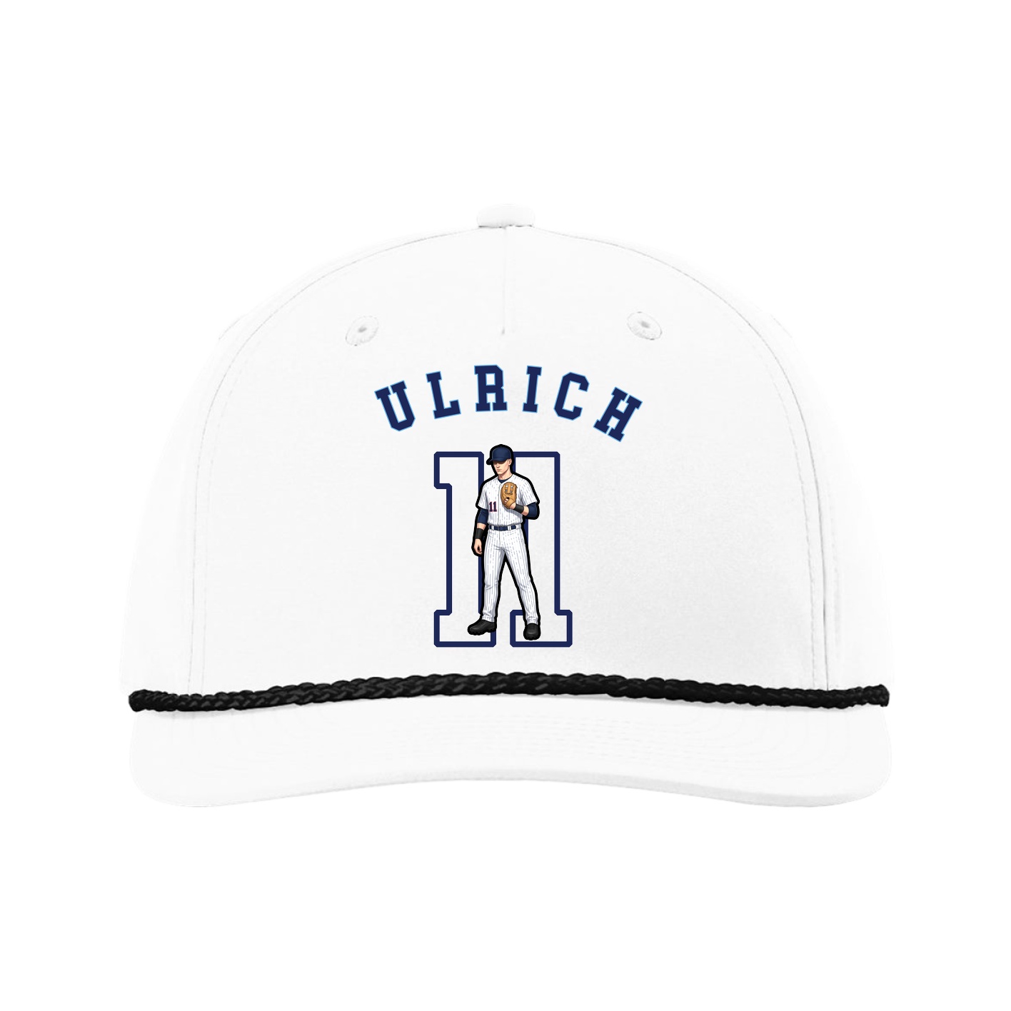 Five-Panel Classic Rope Cap — Shirsey Arch in White