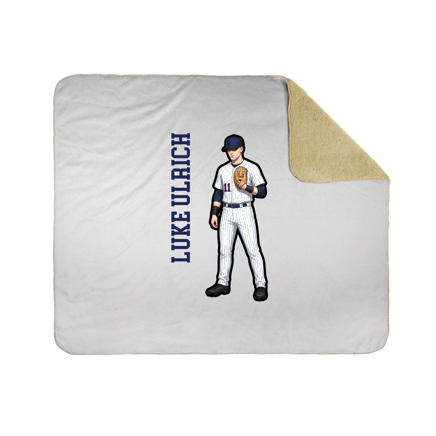 Throw Blanket — Name Vertical in White