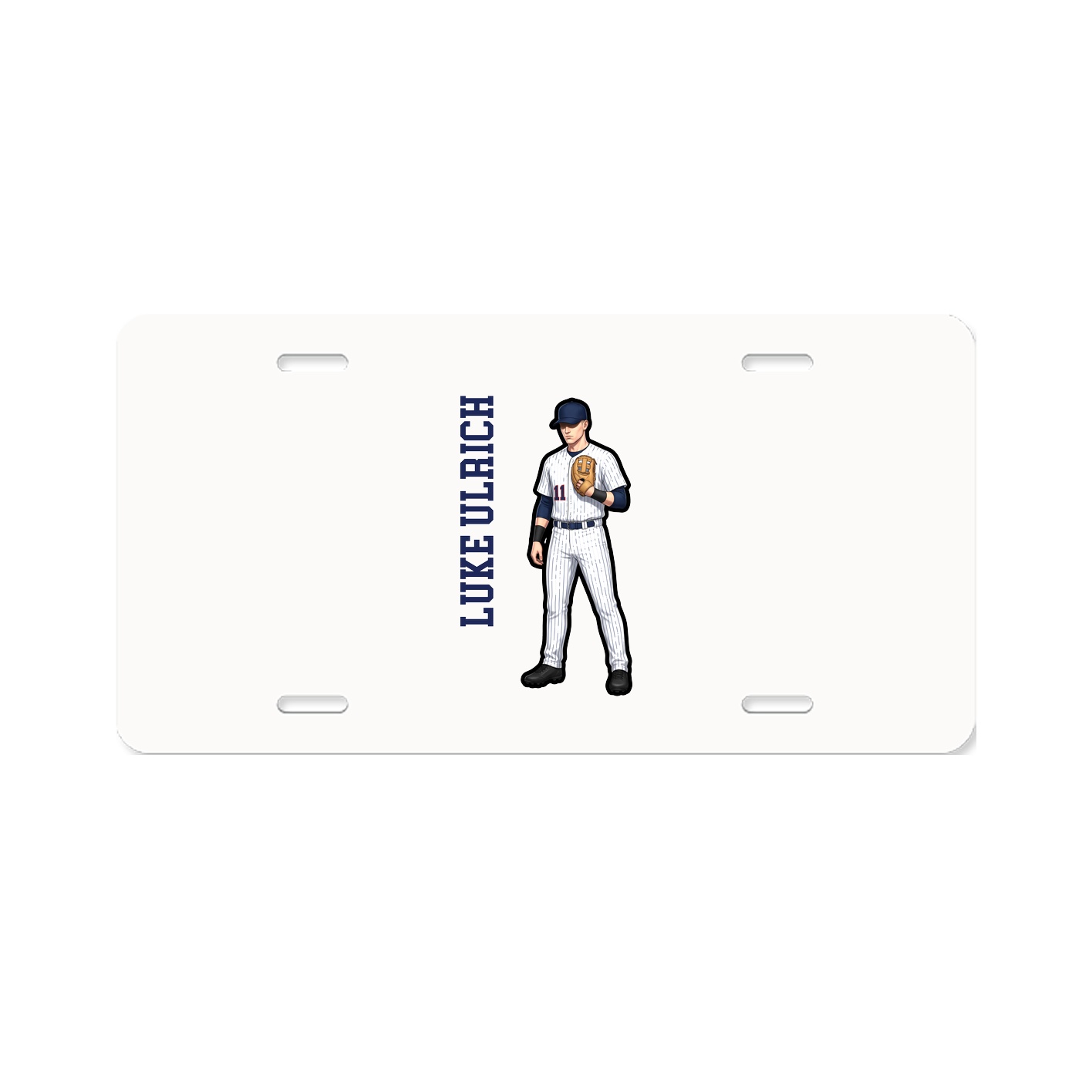 License Plate — Name Vertical in Classic