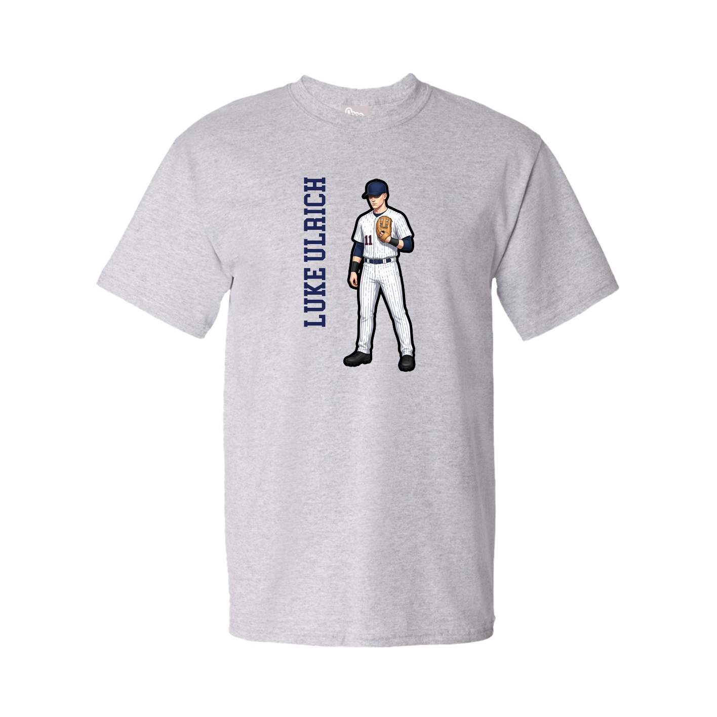 Tee — Name Vertical in Grey