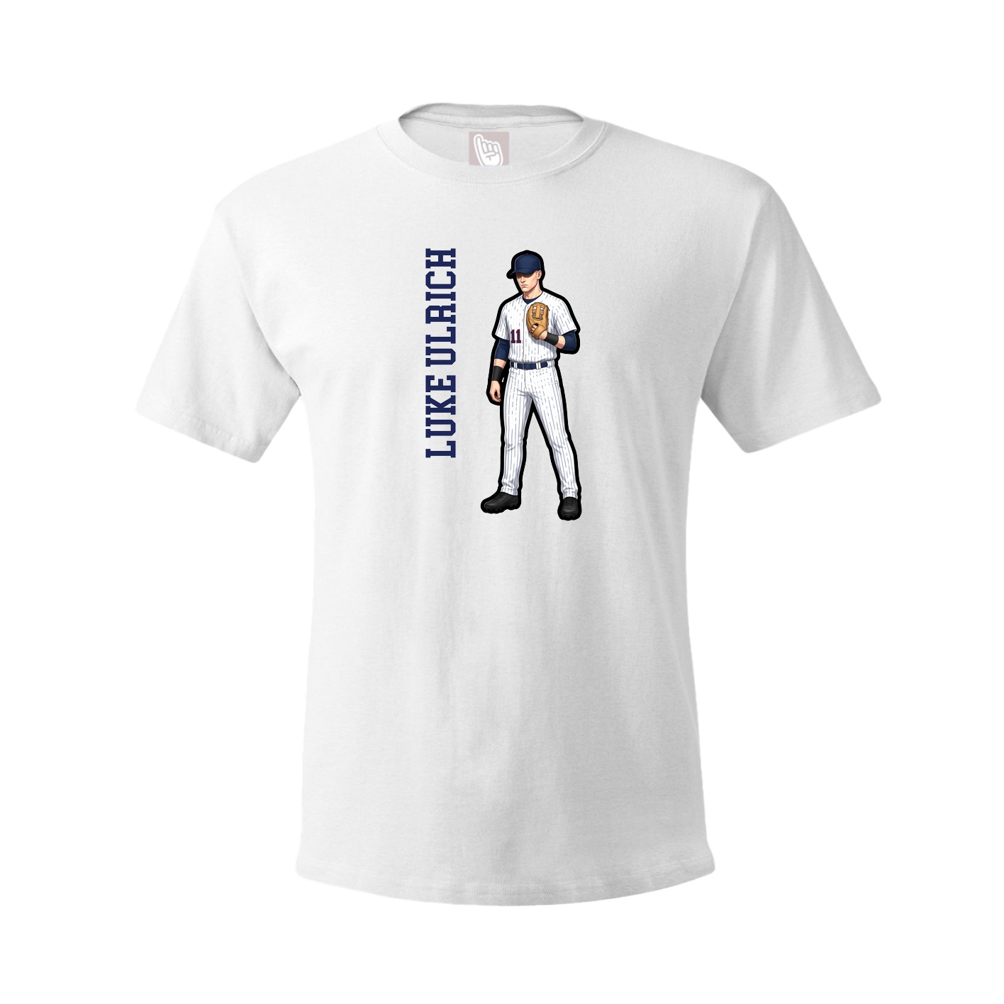 Youth Tee — Name Vertical in White