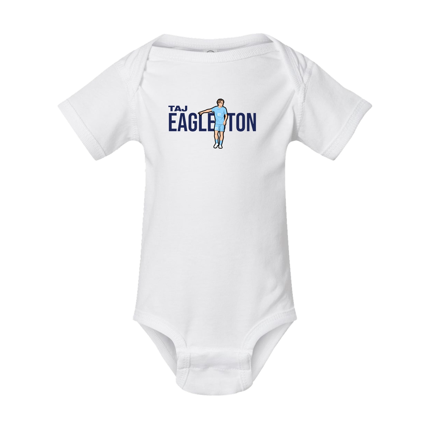 Baby Onesie — Player Name in White