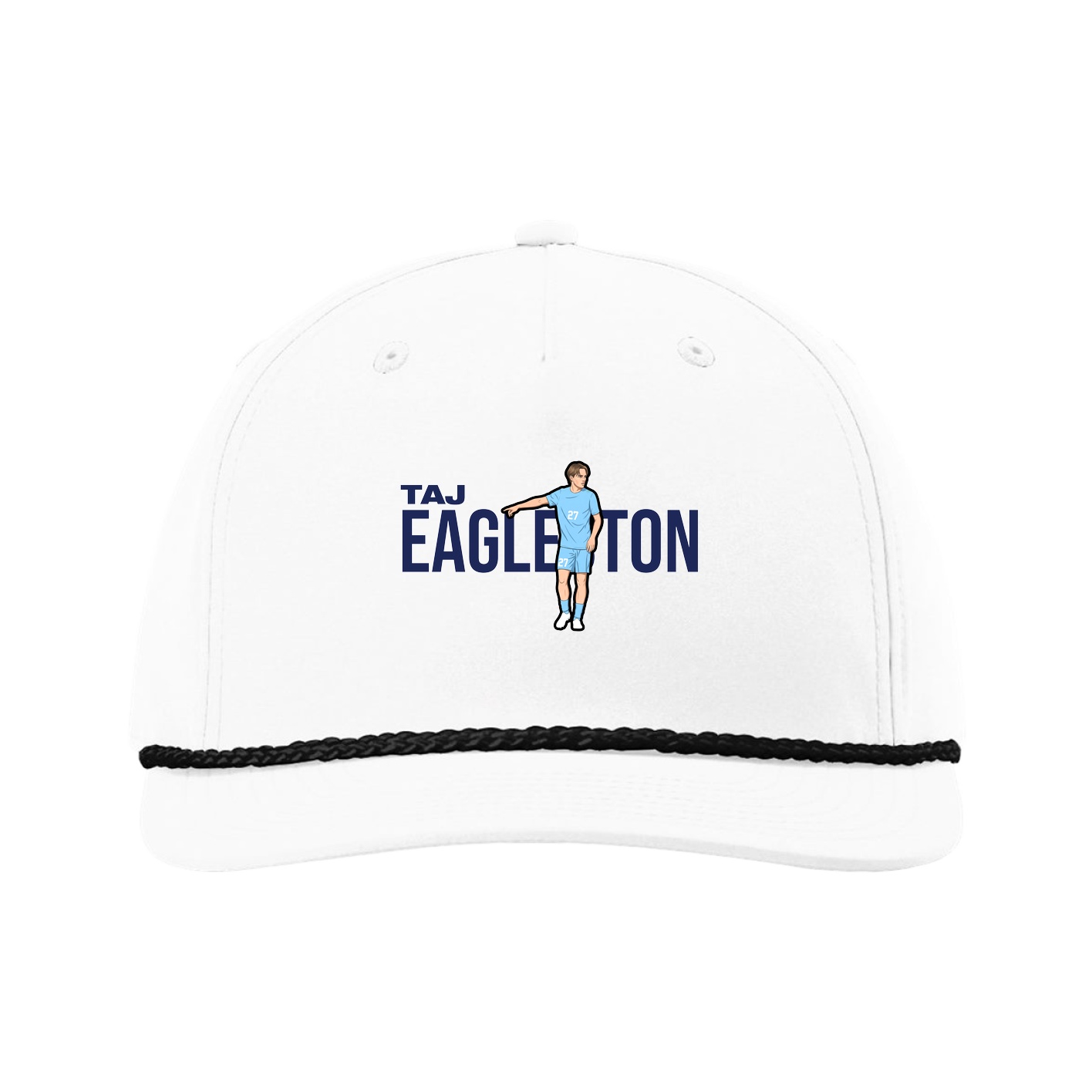 Five-Panel Classic Rope Cap — Player Name in White