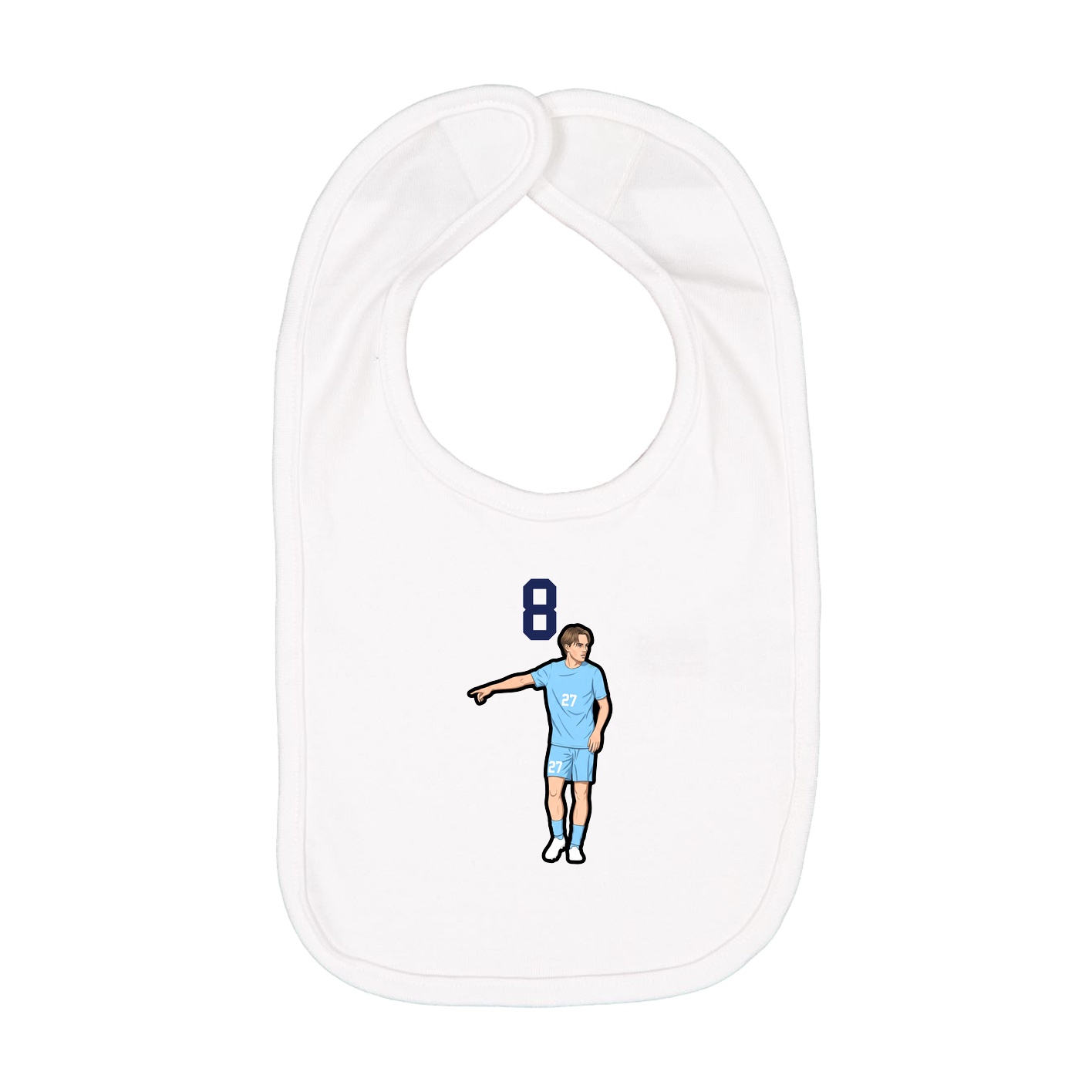 Infant Bib — Number Top in White