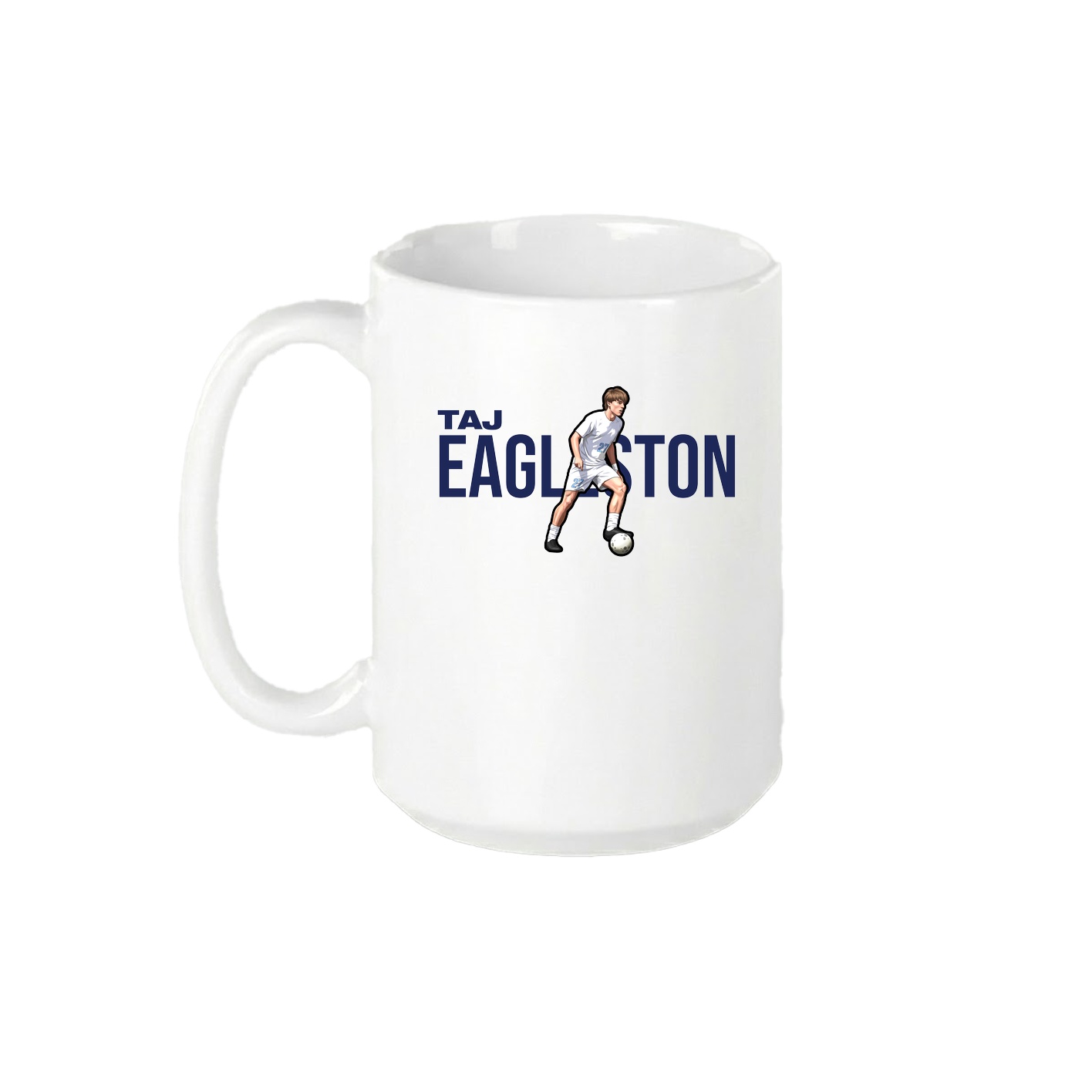 15oz Coffee Mug — Player Name in White