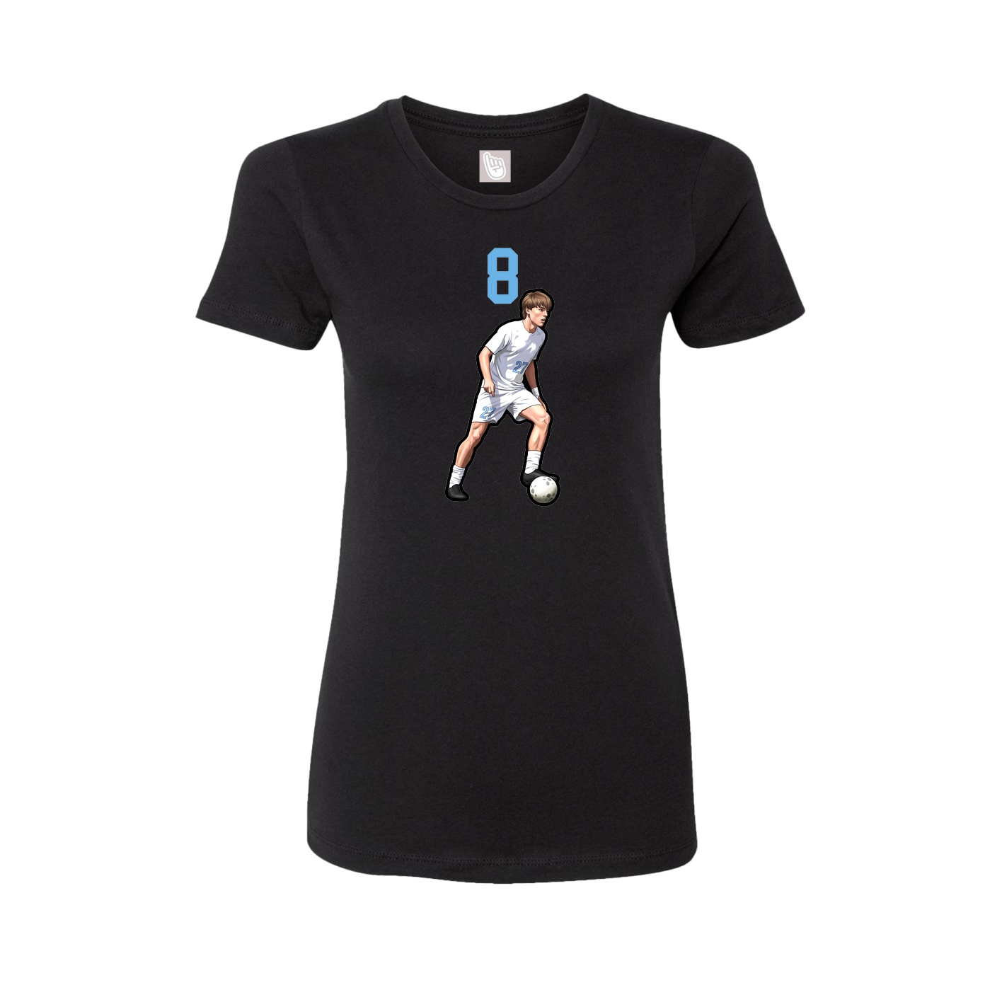 Fitted Women's Tee — Number Top in Black