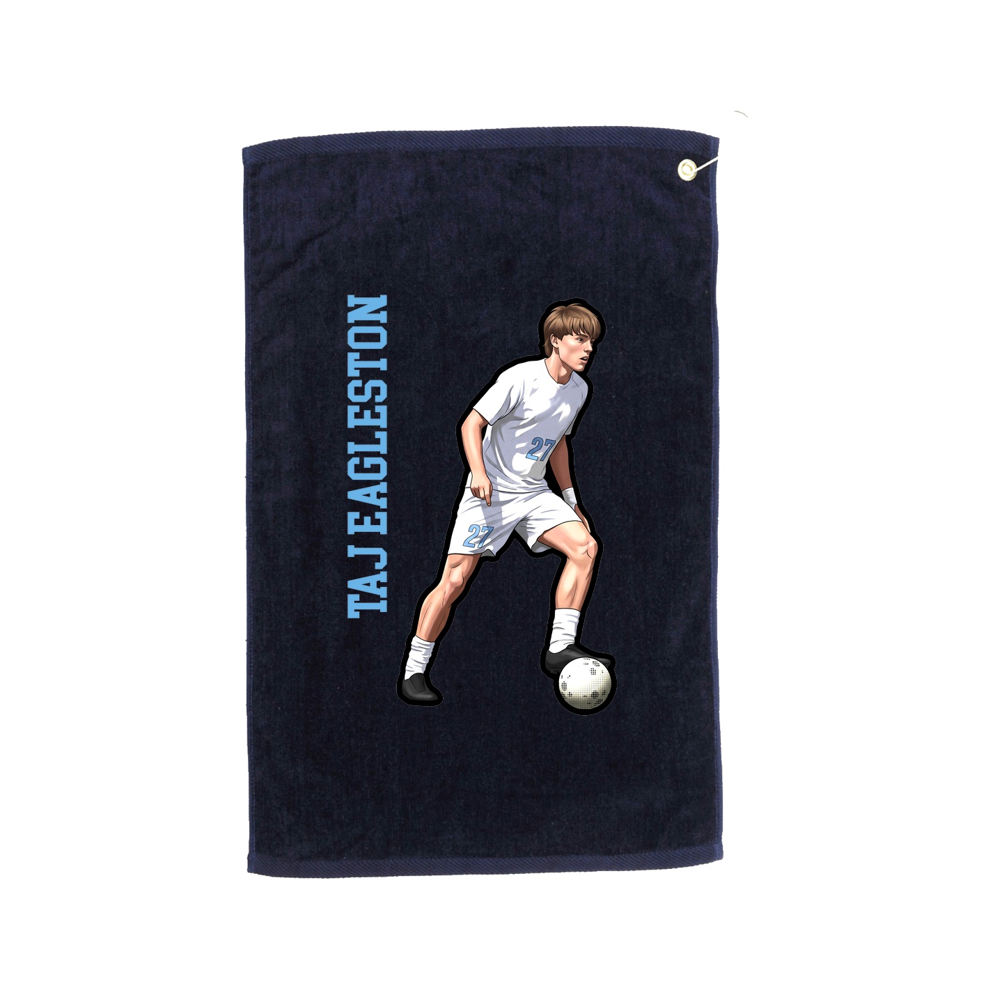 Golf Towel — Name Vertical in Navy