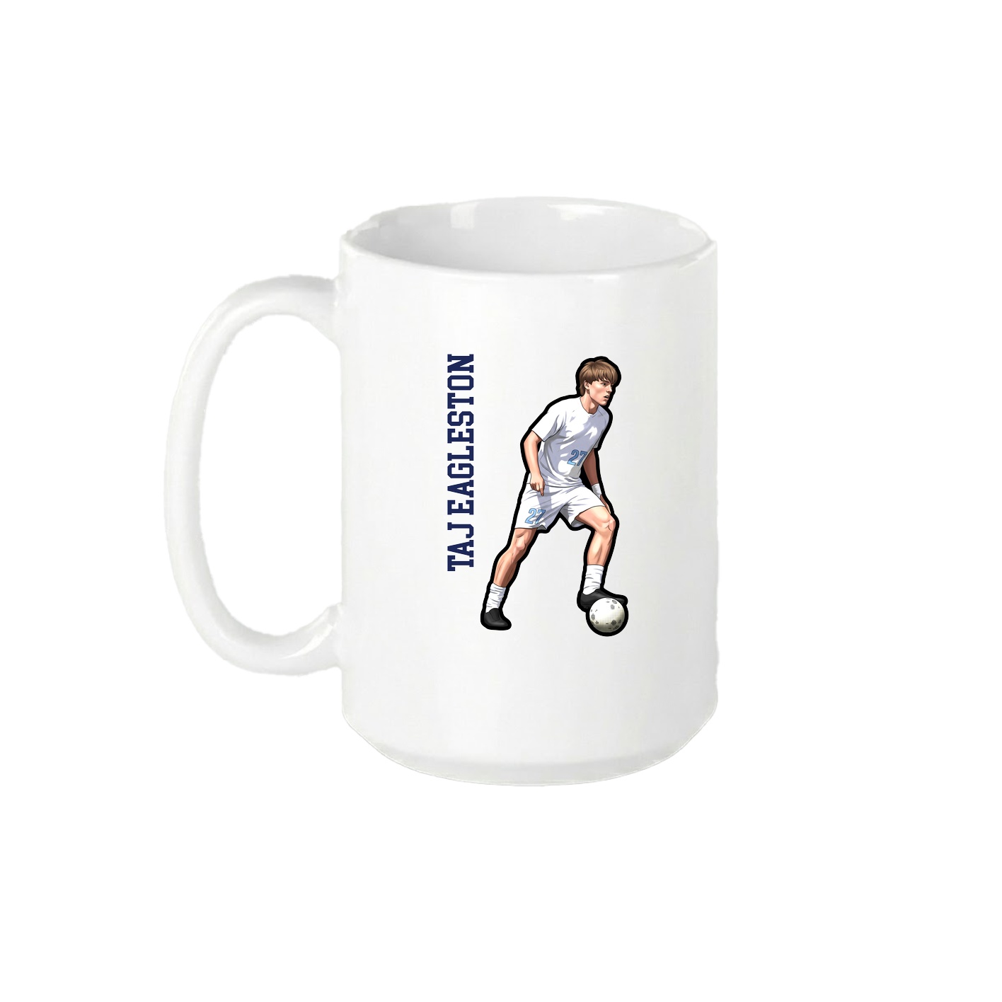 15oz Coffee Mug — Name Vertical in White