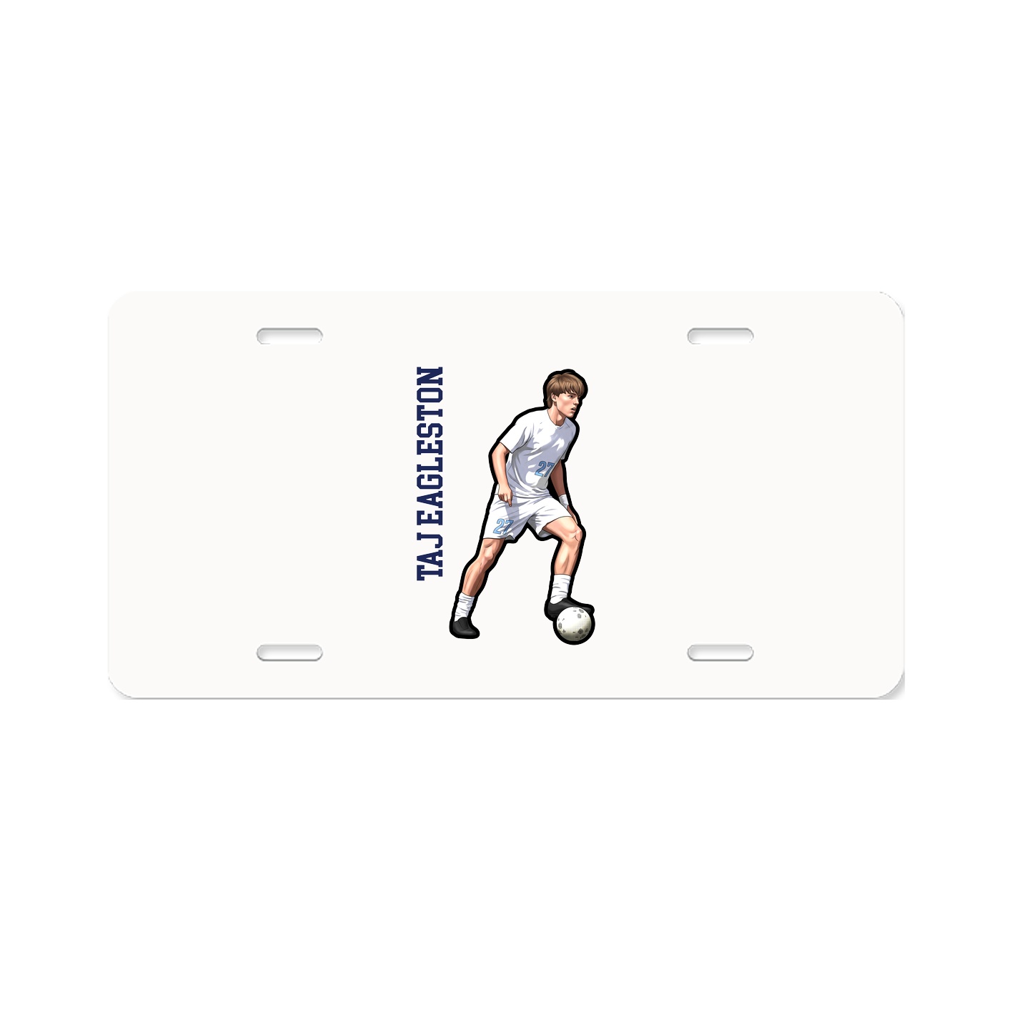 License Plate — Name Vertical in Classic