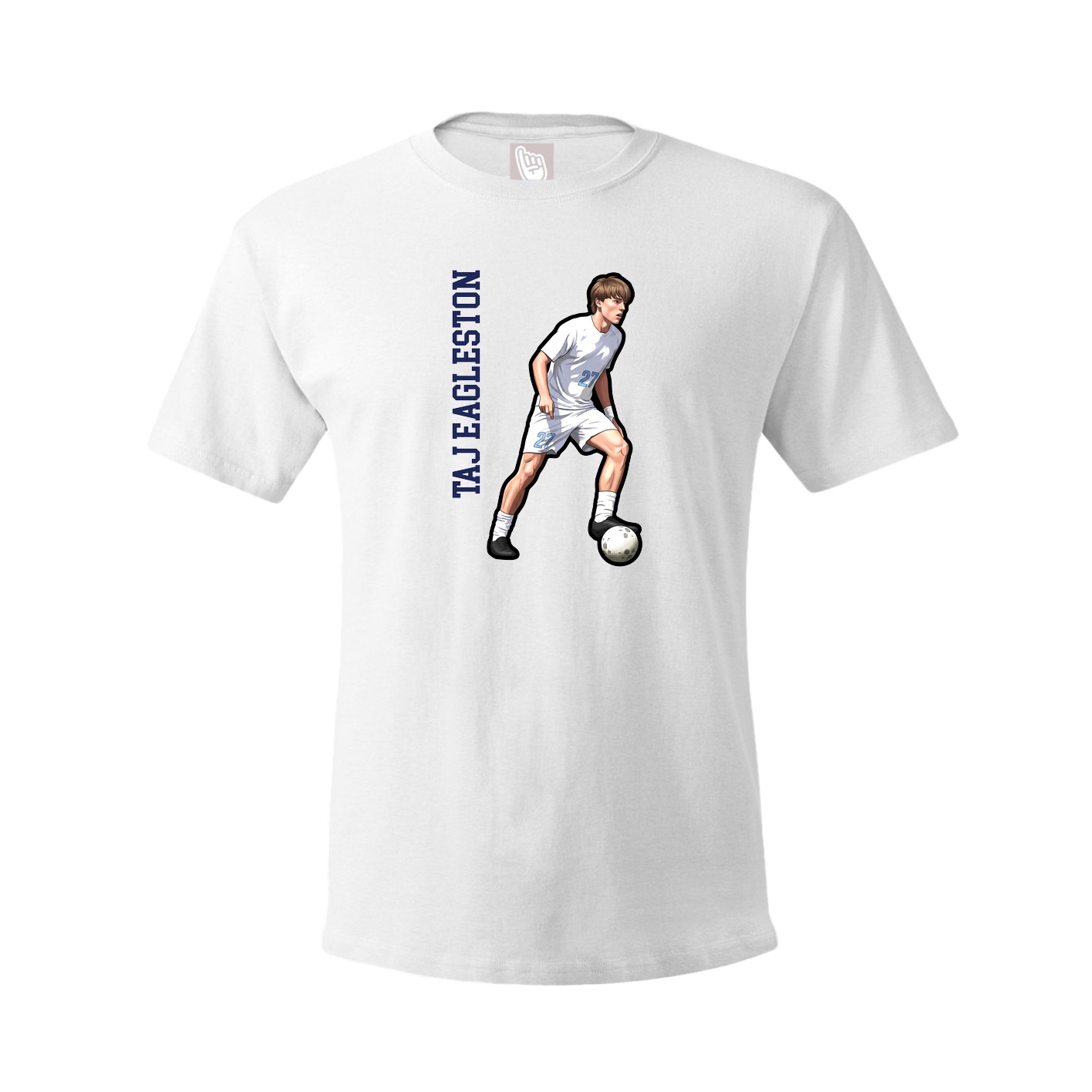Tee — Name Vertical in White