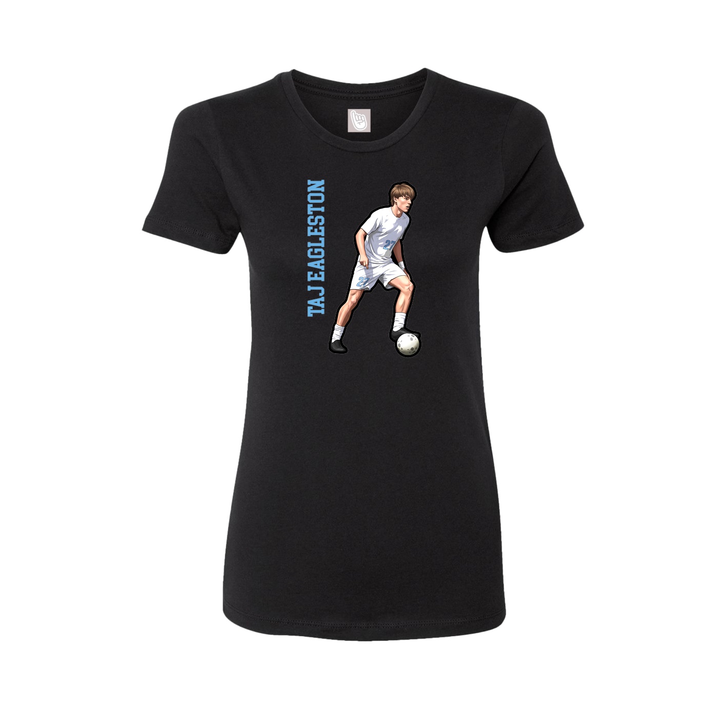 Fitted Women's Tee — Name Vertical in Black