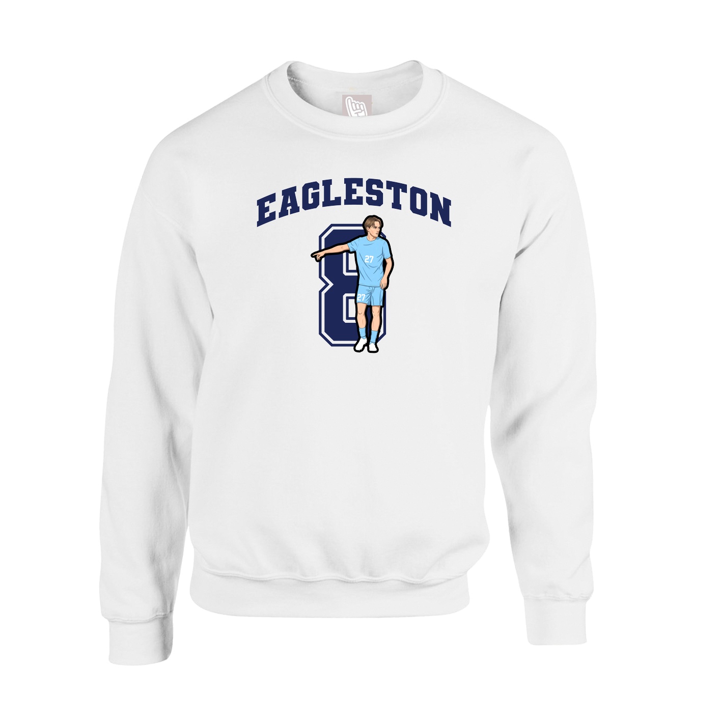 Fleece Crew — Number in White