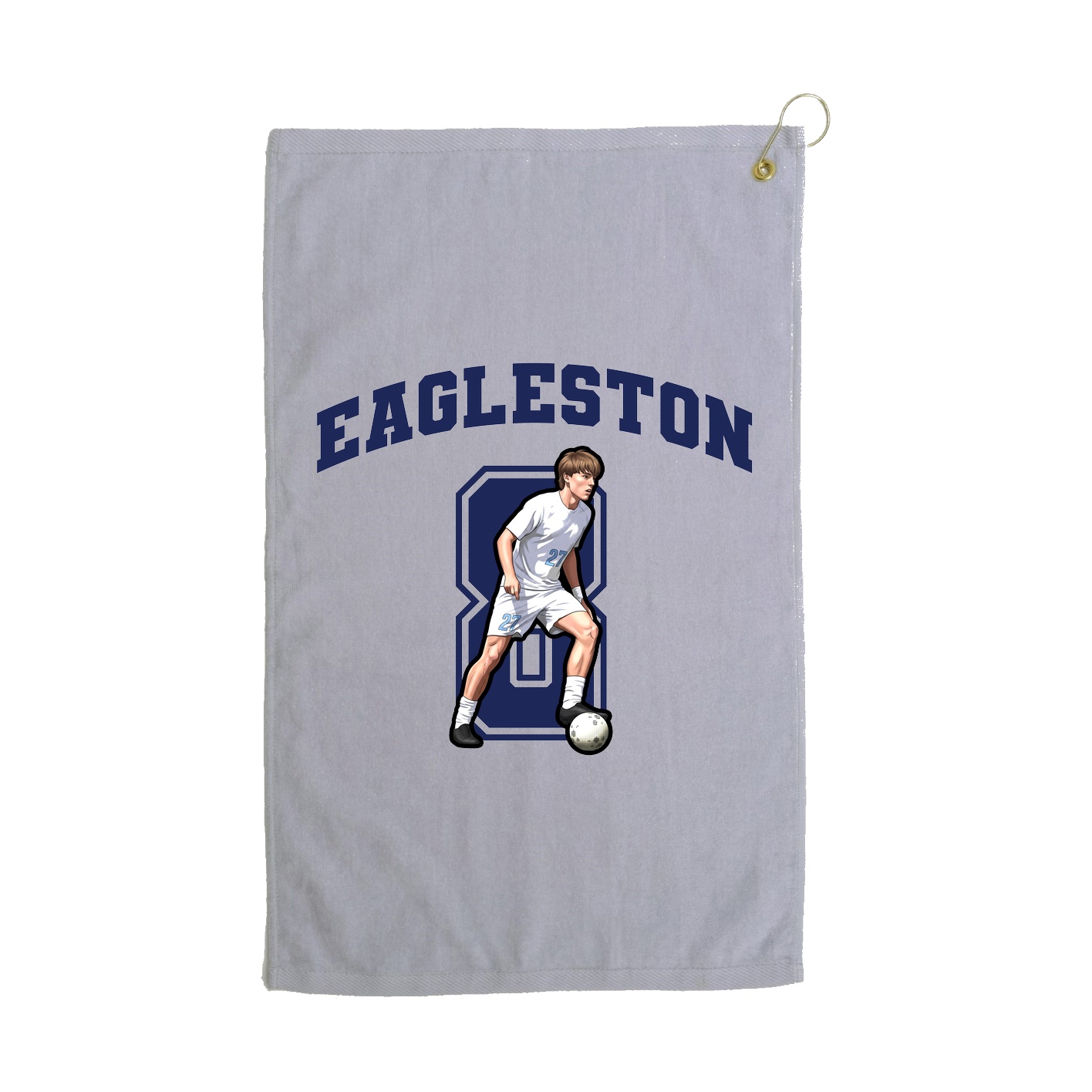 Golf Towel — Number in Grey
