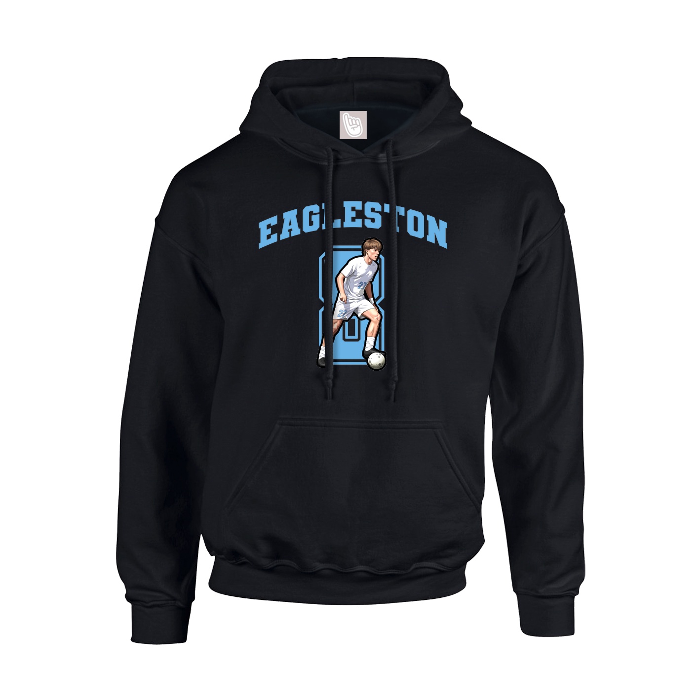 Youth Hoodie — Number in Black