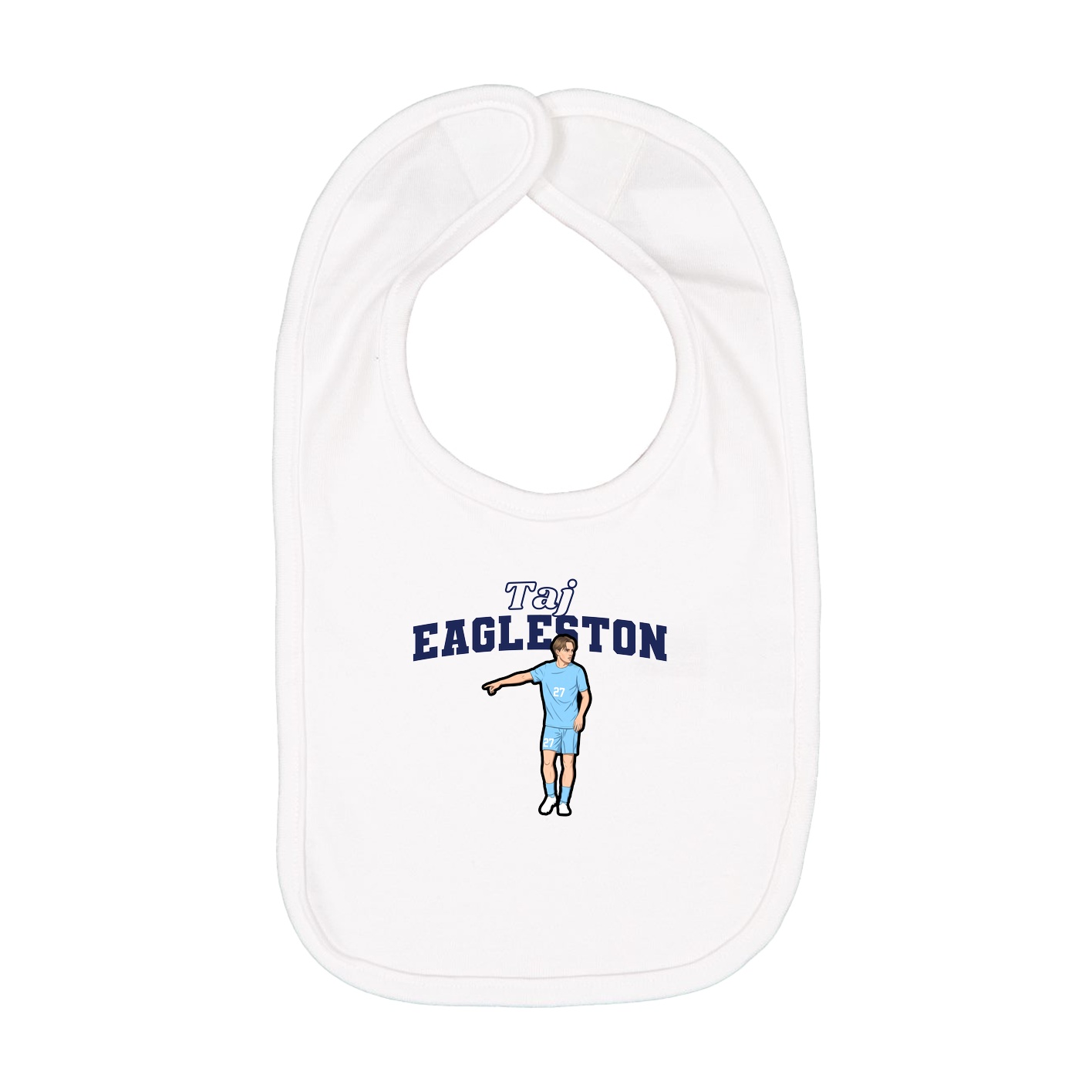 Infant Bib — Name Arch in White