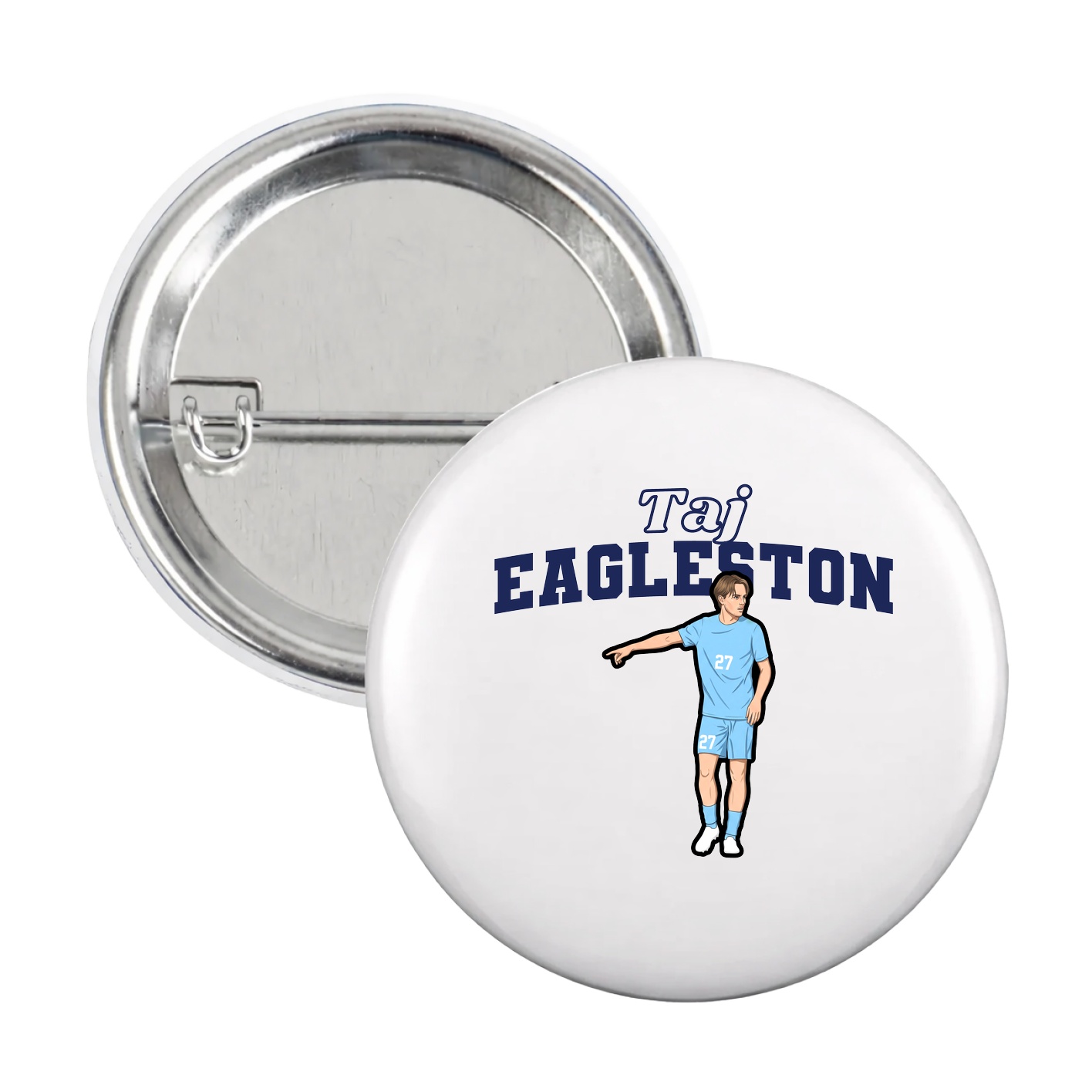 Game Day Button — Name Arch in White