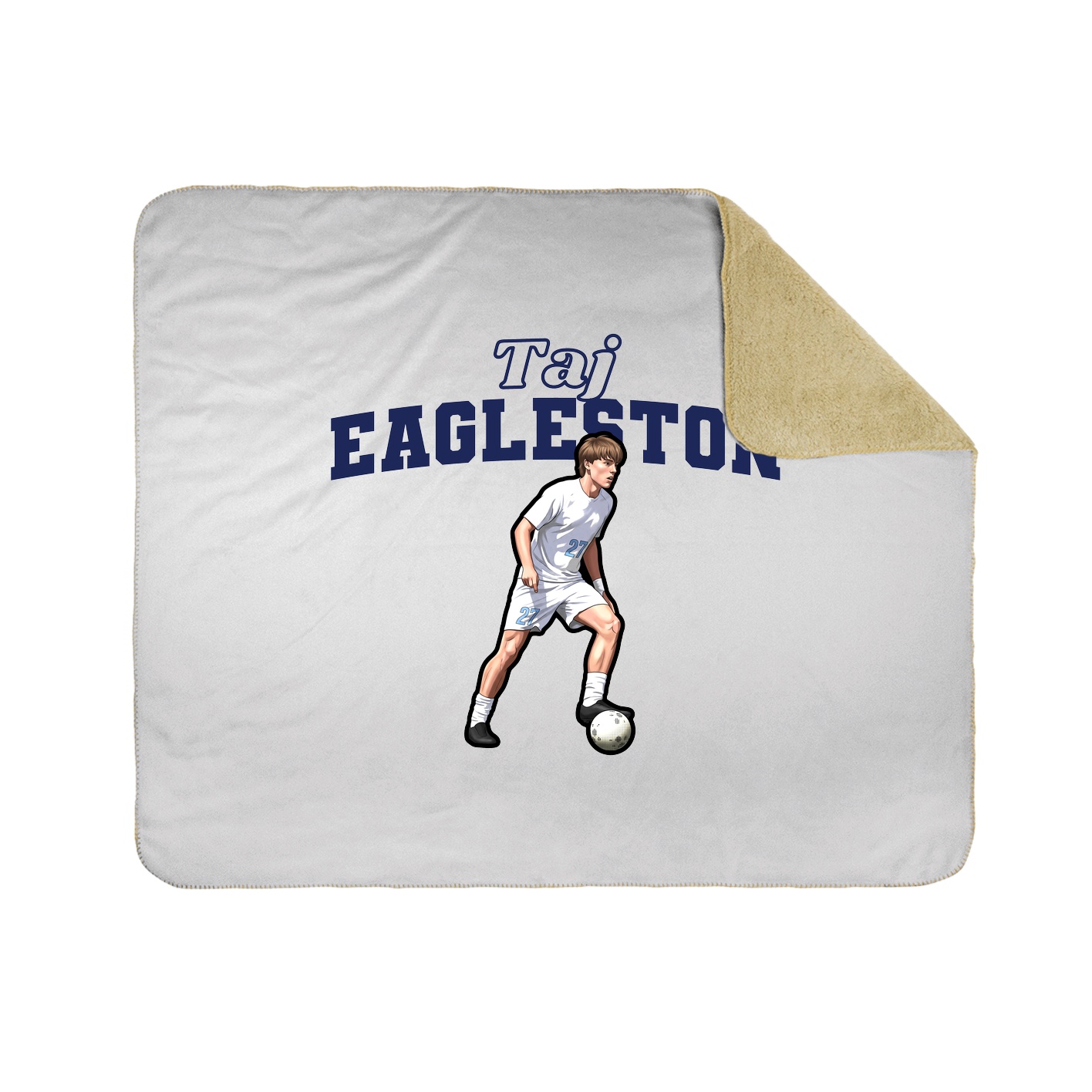 Throw Blanket — Name Arch in White
