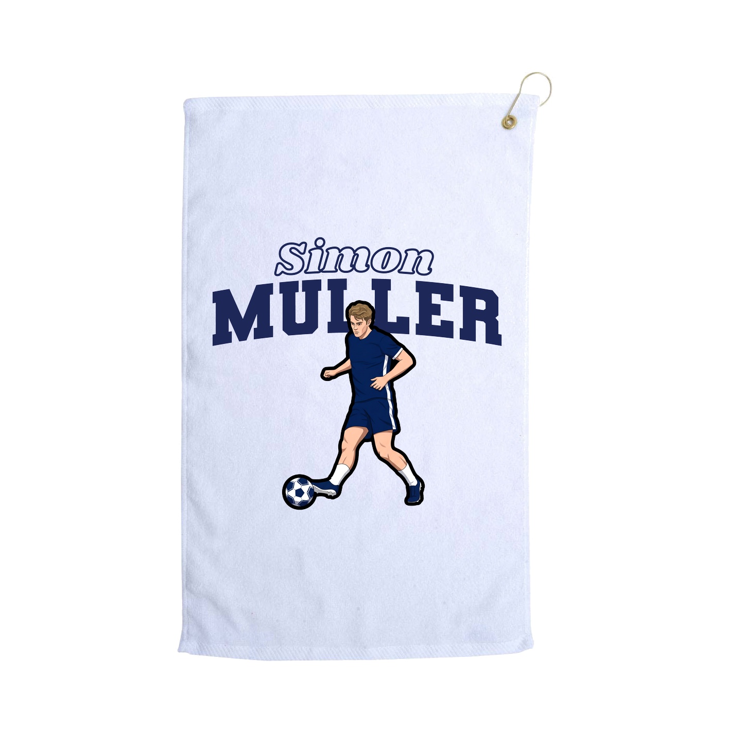Golf Towel — Name Arch in White