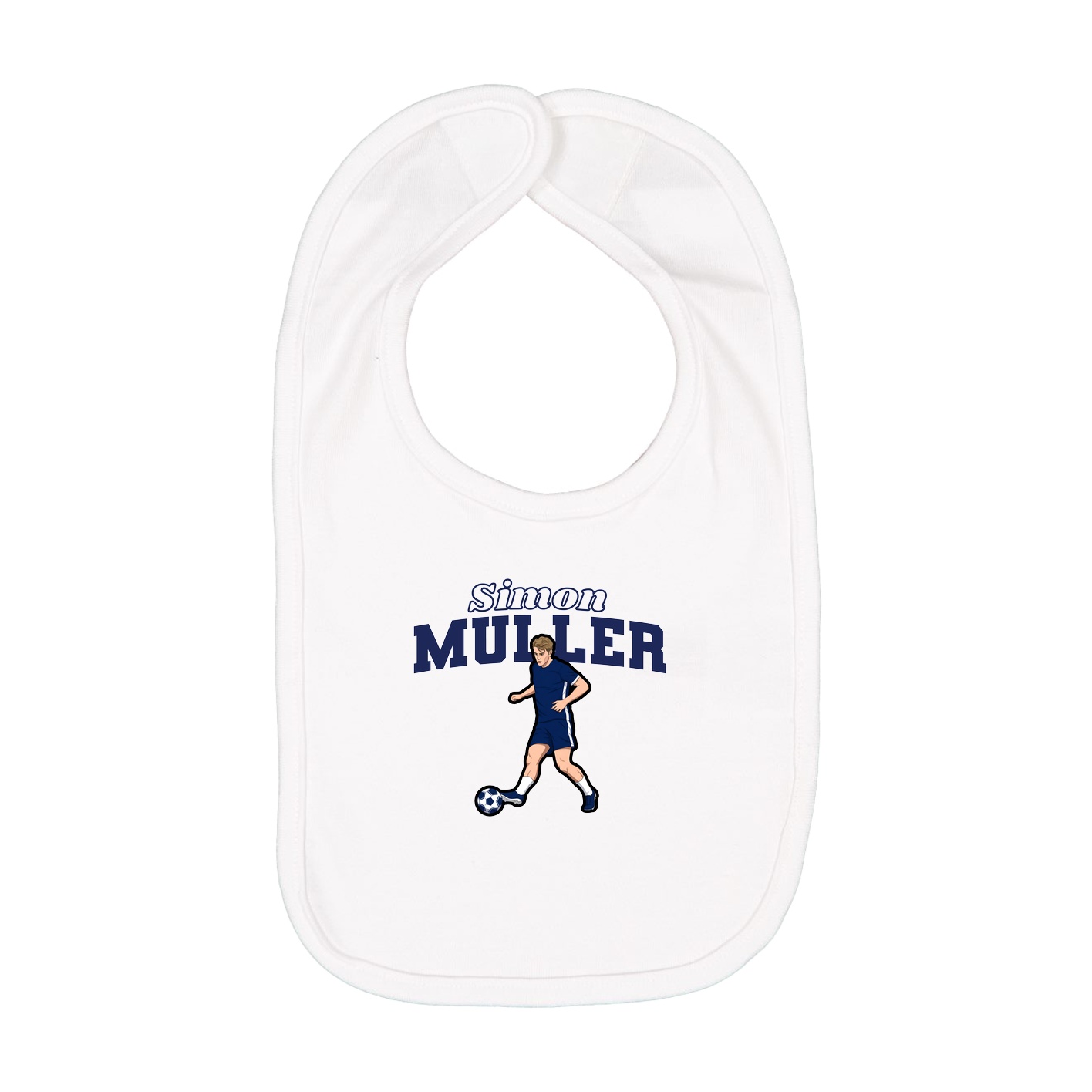 Infant Bib — Name Arch in White