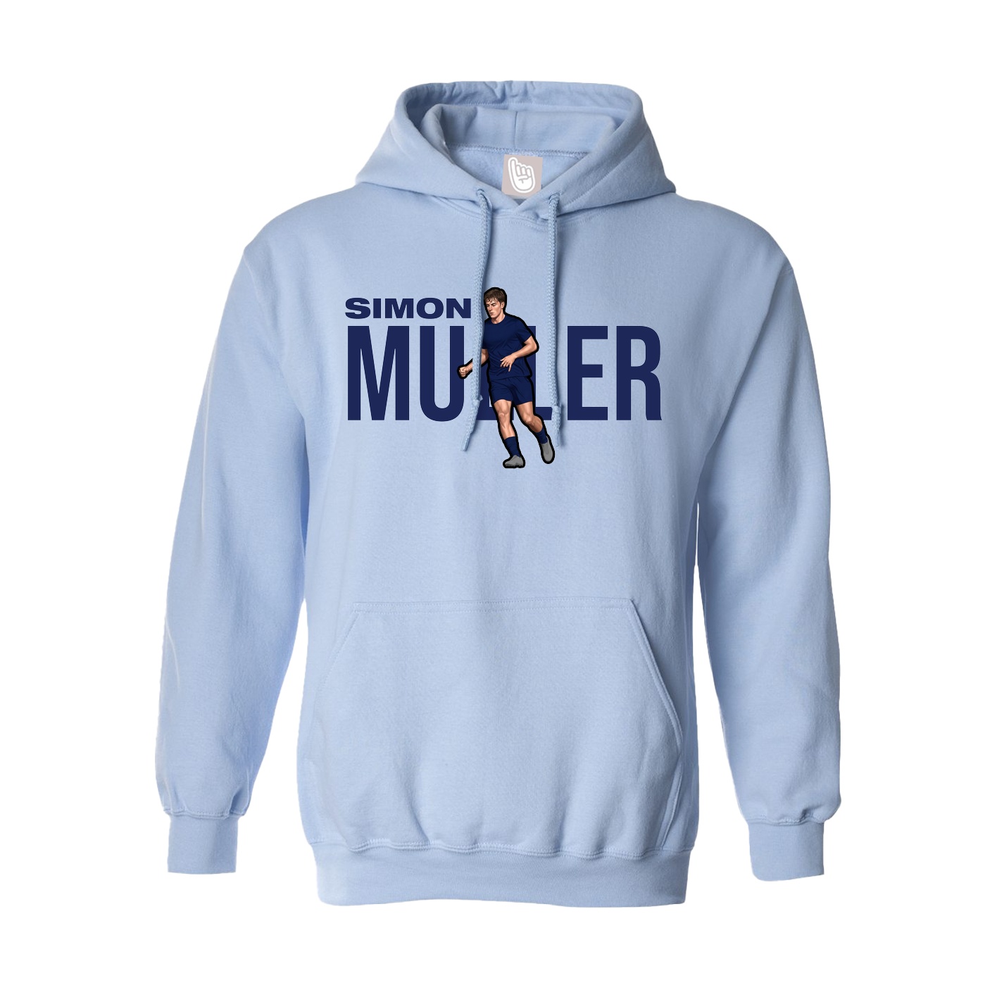 Hoodie — Player Name in Light Blue