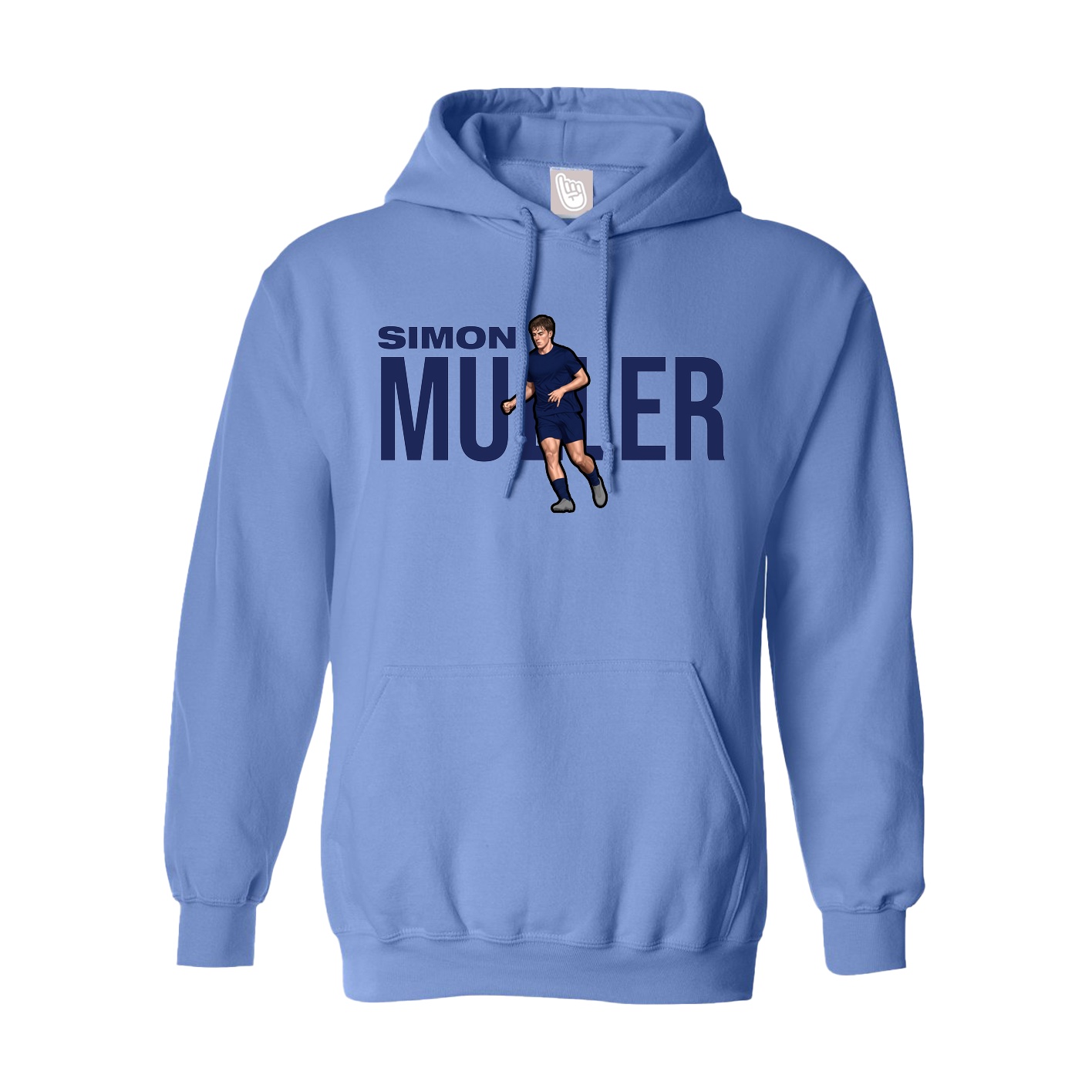 Youth Hoodie — Player Name in Powder Blue
