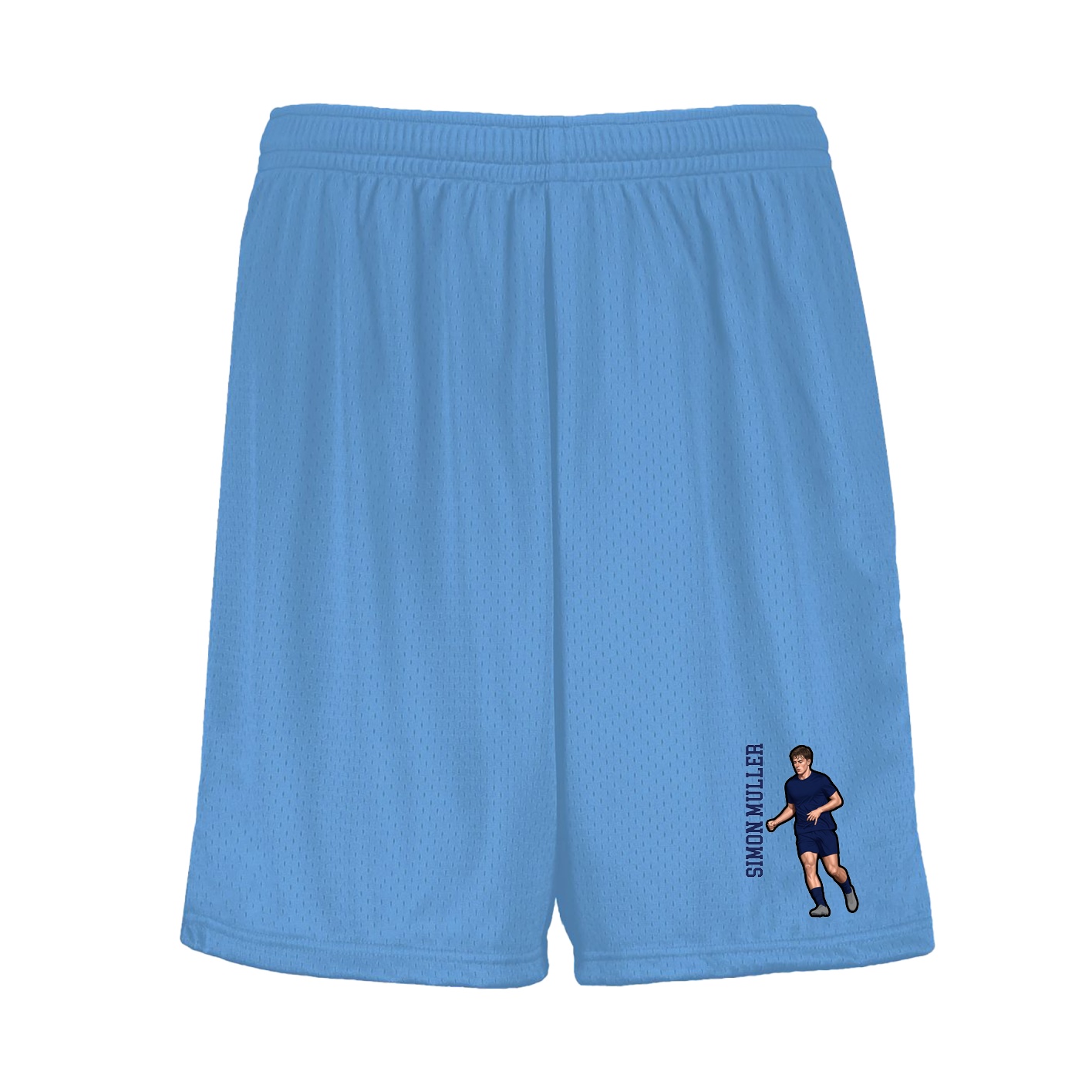 Shorts — Name Vertical in Light Blue