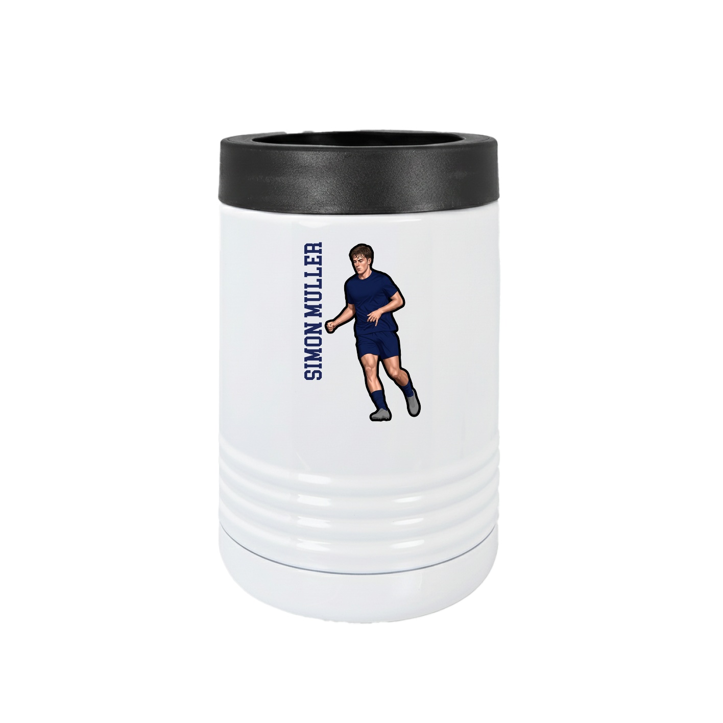 Beverage Holder — Name Vertical in White
