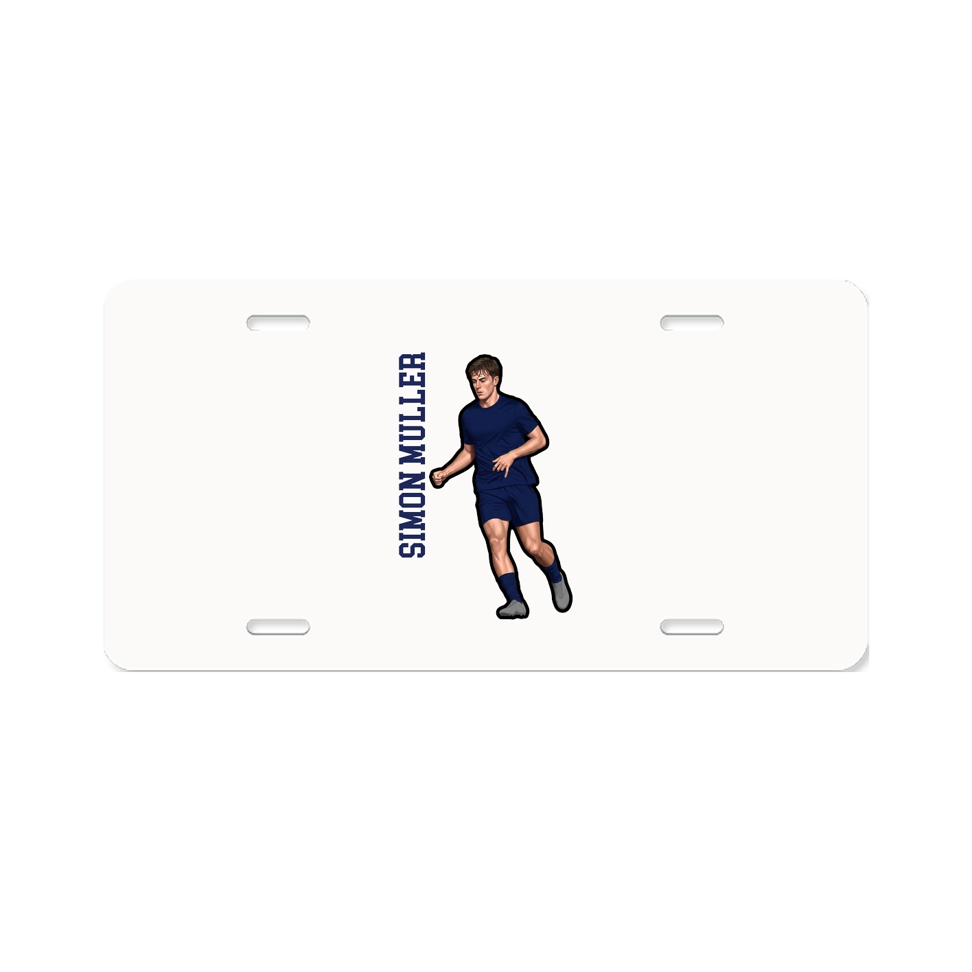License Plate — Name Vertical in Classic