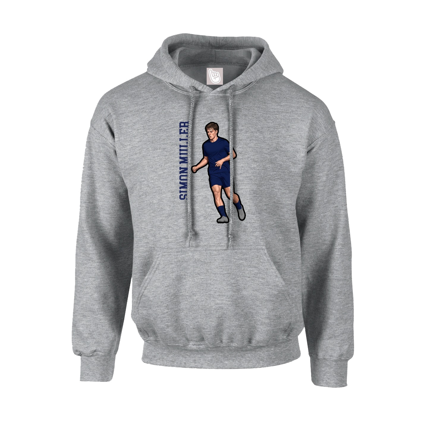 Youth Hoodie — Name Vertical in Grey