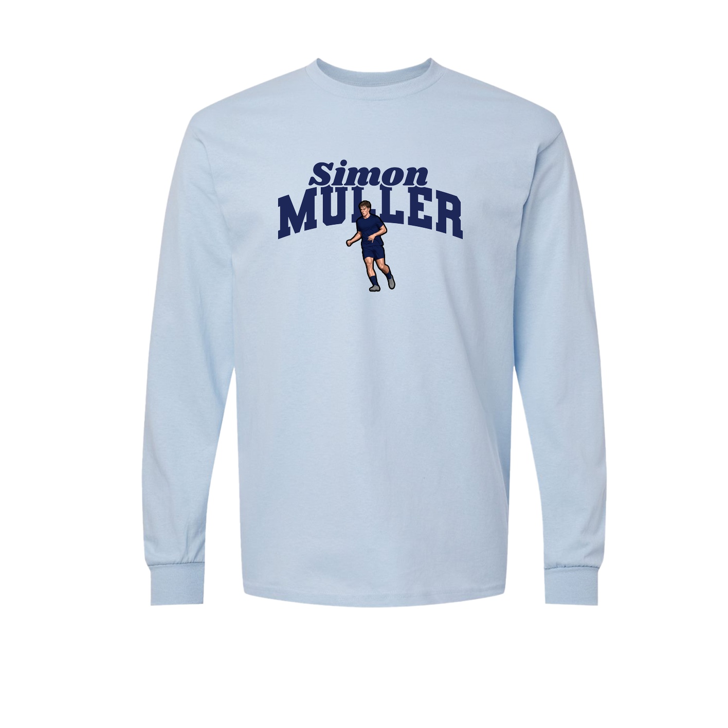Long Sleeve Tee — Signature Arch in Light Blue