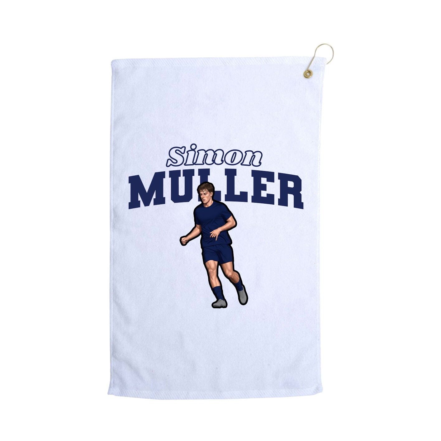Golf Towel — Name Arch in White