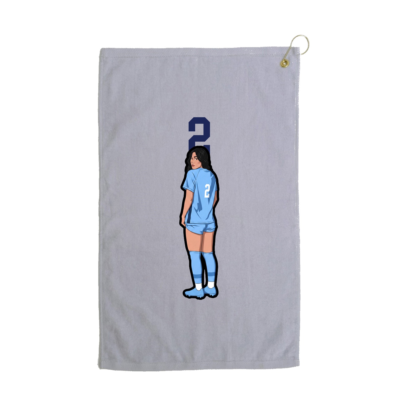 Golf Towel — Number Top in Grey