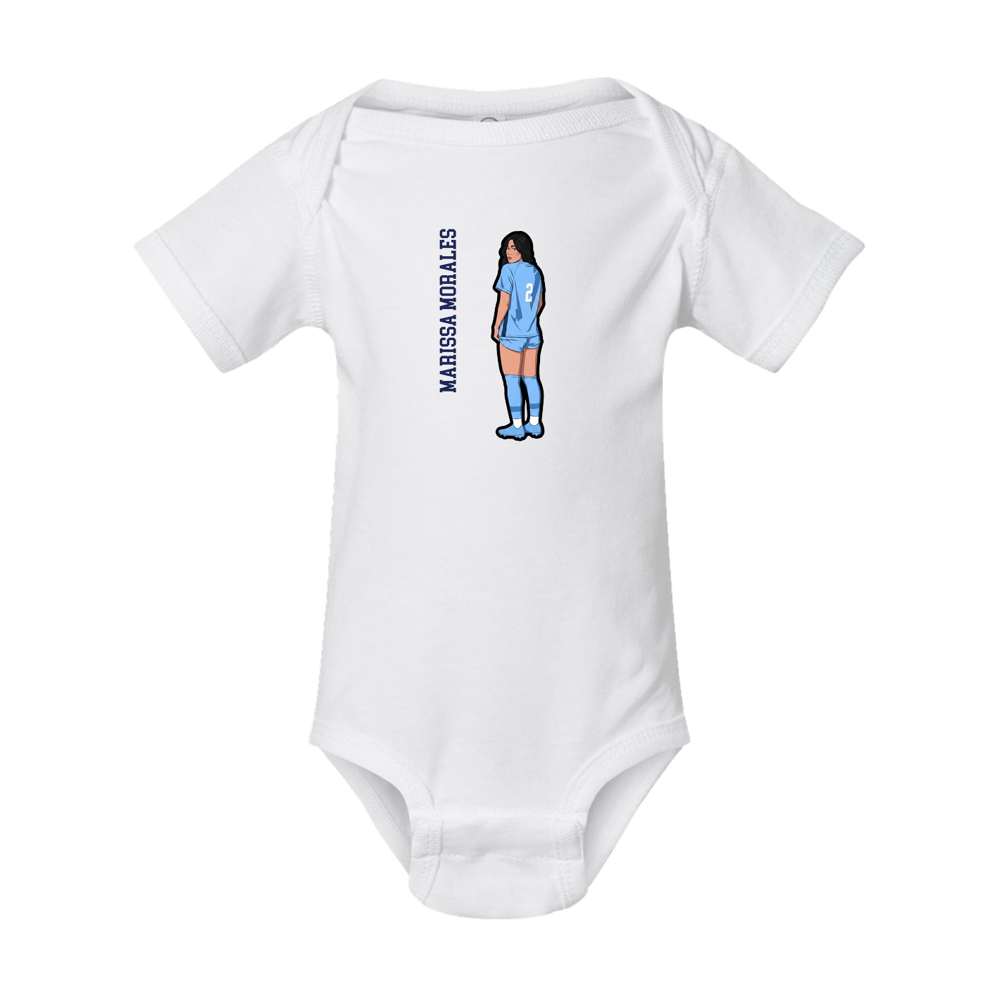 Baby Onesie — Name Vertical in White