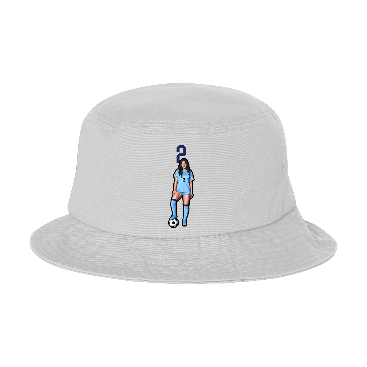 Bucket Cap — Number Top in White