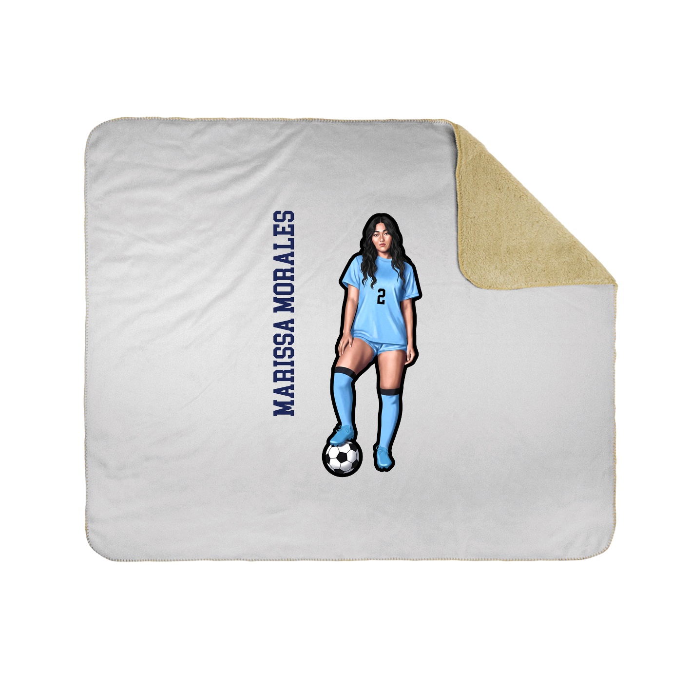 Throw Blanket — Name Vertical in White