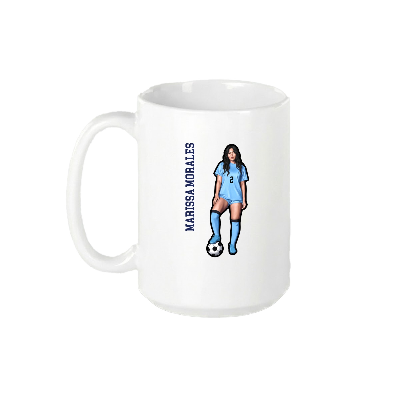 15oz Coffee Mug — Name Vertical in White