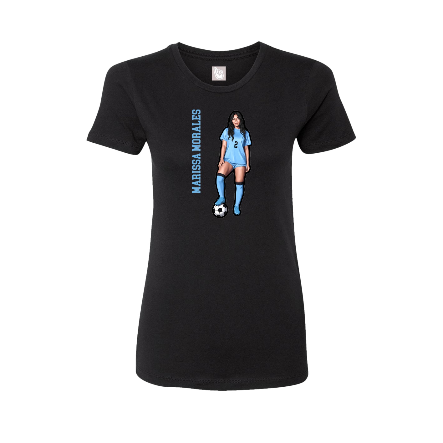 Fitted Women's Tee — Name Vertical in Black