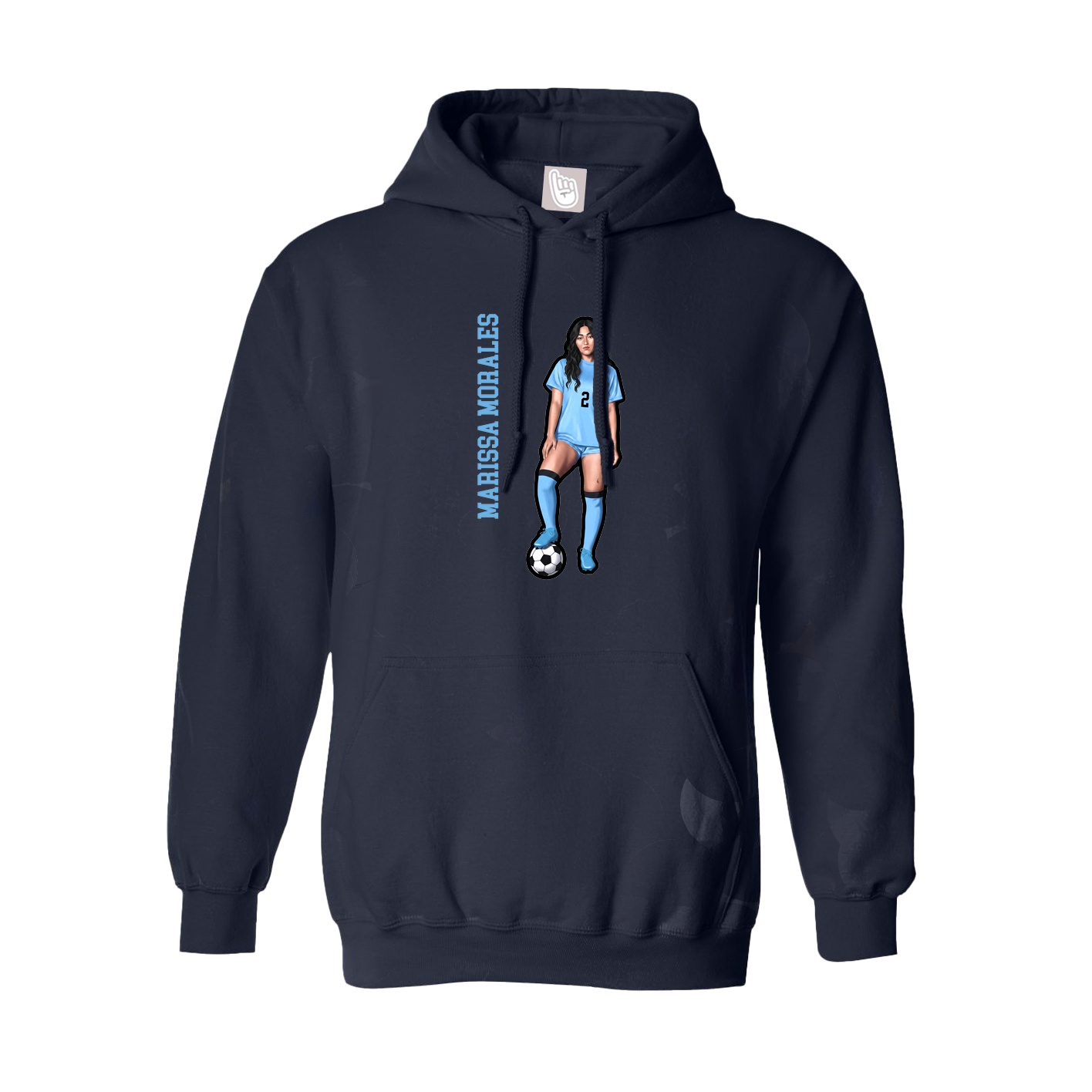 Youth Hoodie — Name Vertical in Navy