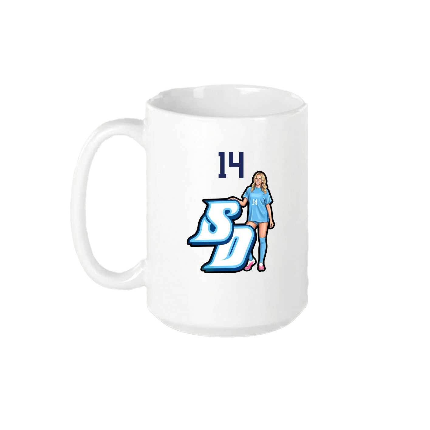 15oz Coffee Mug — Number Top in White