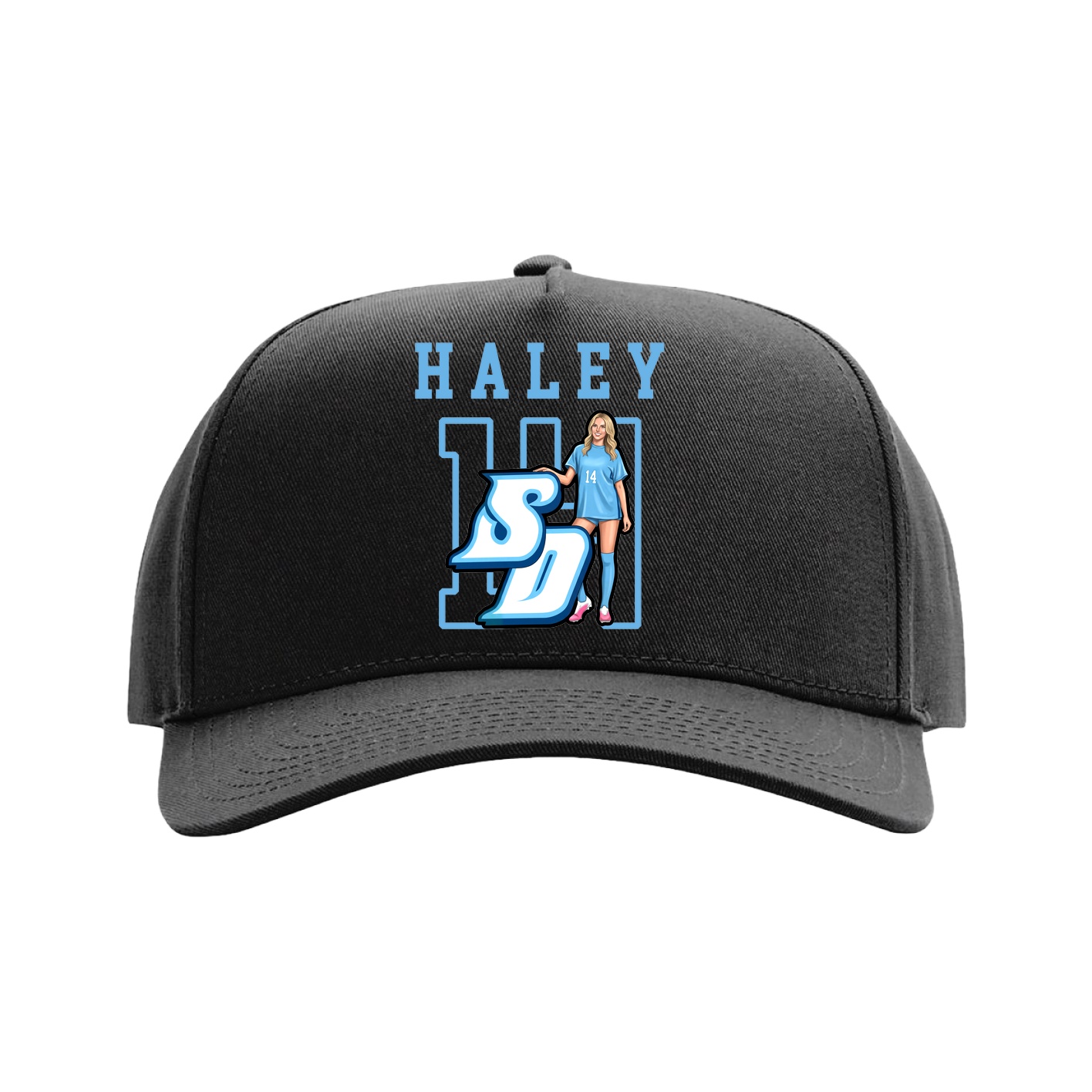 Full Fabric Five-Panel Champ Cap — Shirsey in Black