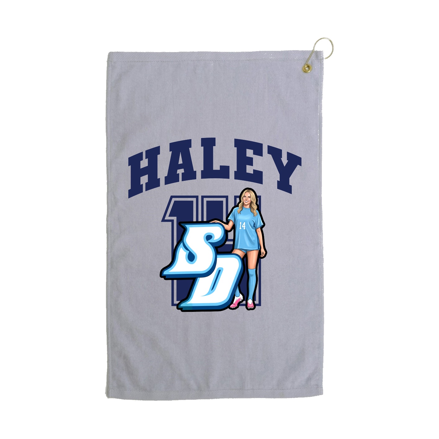 Golf Towel — Number in Grey