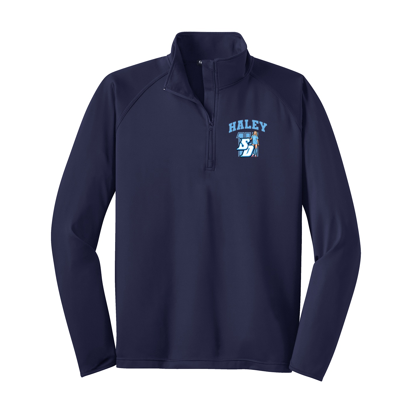 Q-Zip Pullover — Number in Navy