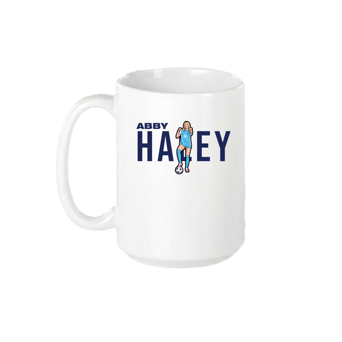 15oz Coffee Mug — Player Name in White