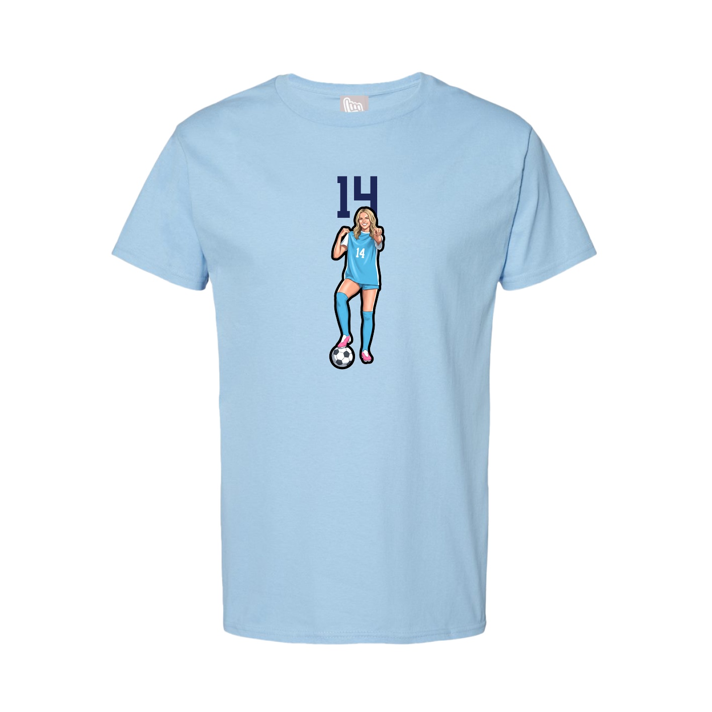 Tee — Number Top in Light Blue