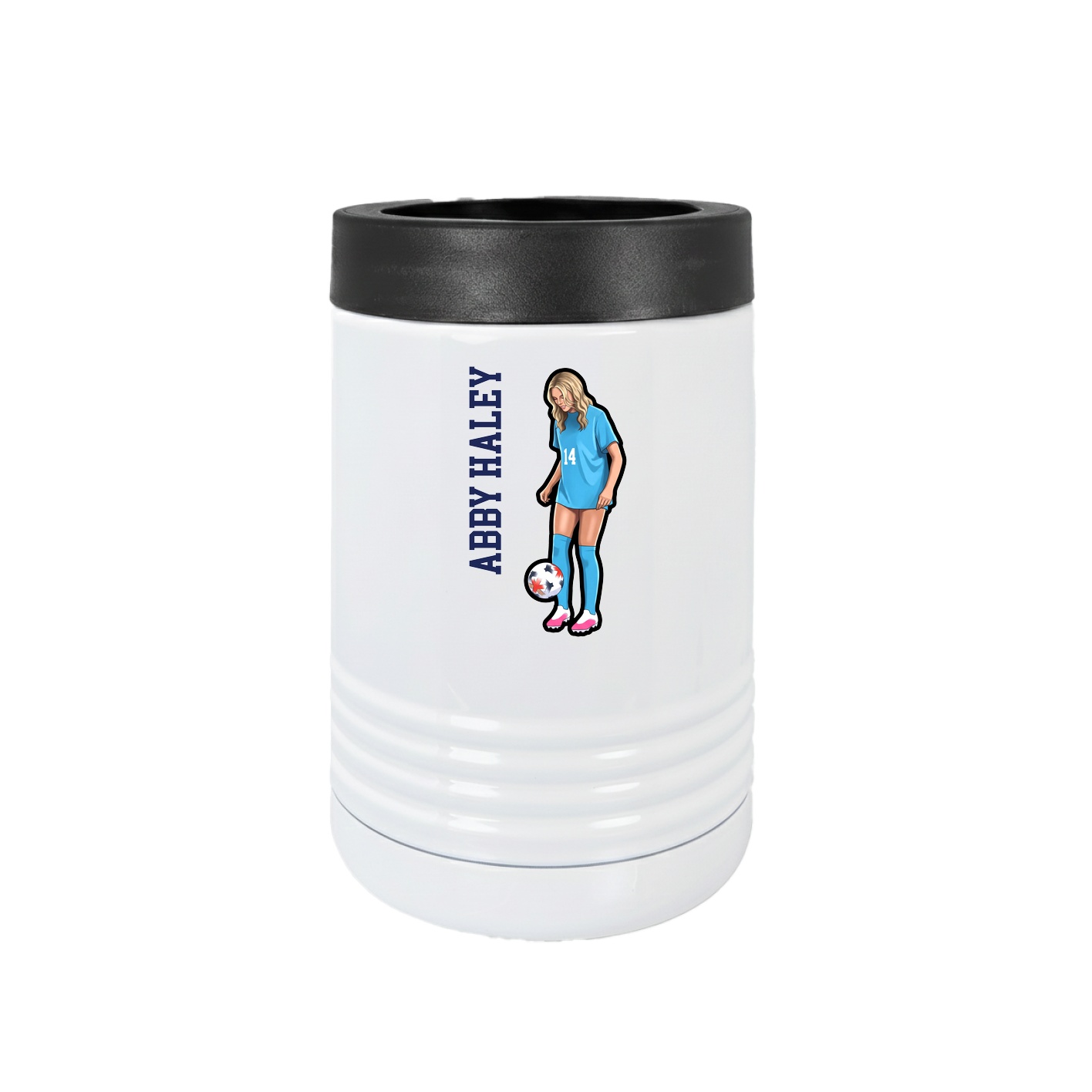 Beverage Holder — Name Vertical in White