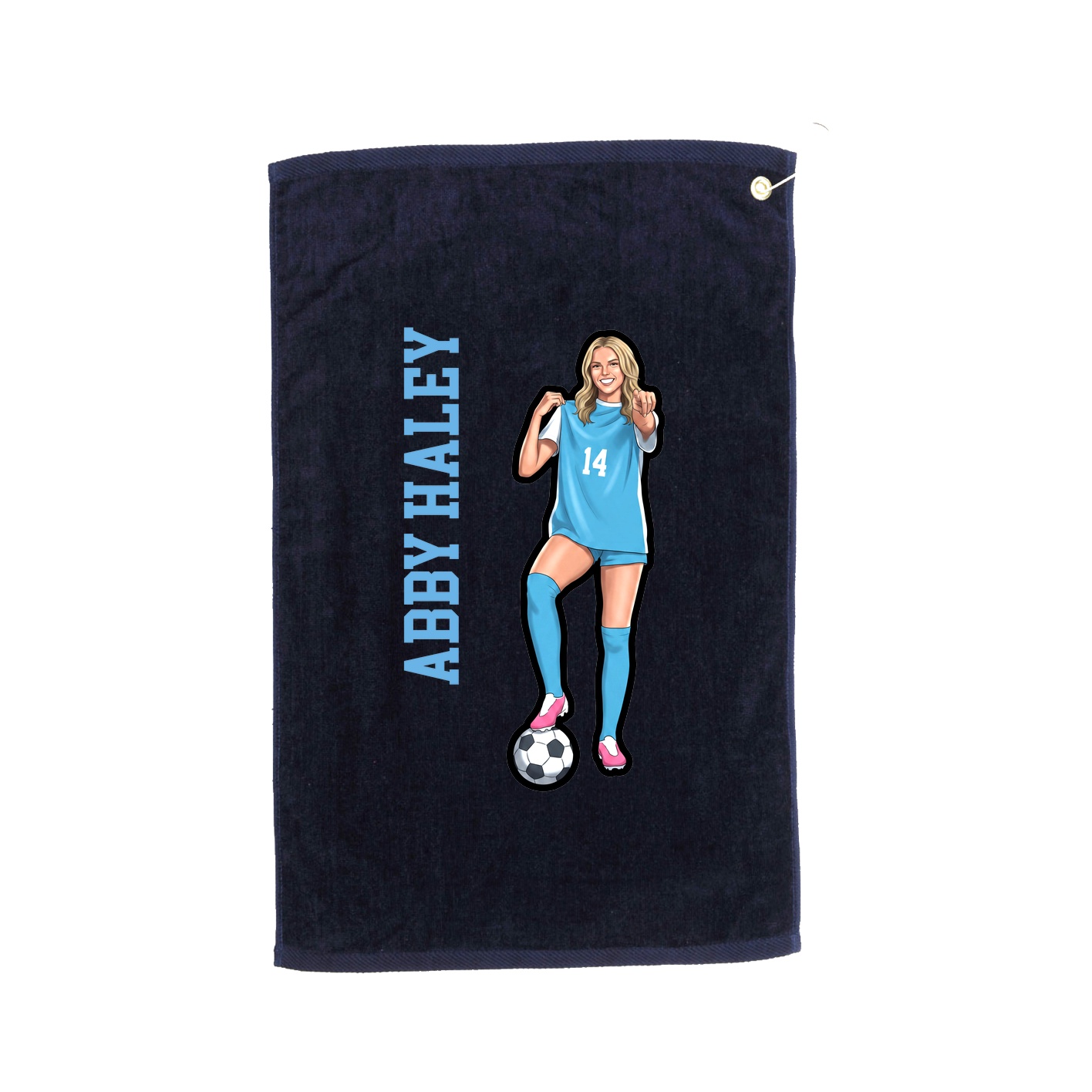 Golf Towel — Name Vertical in Navy