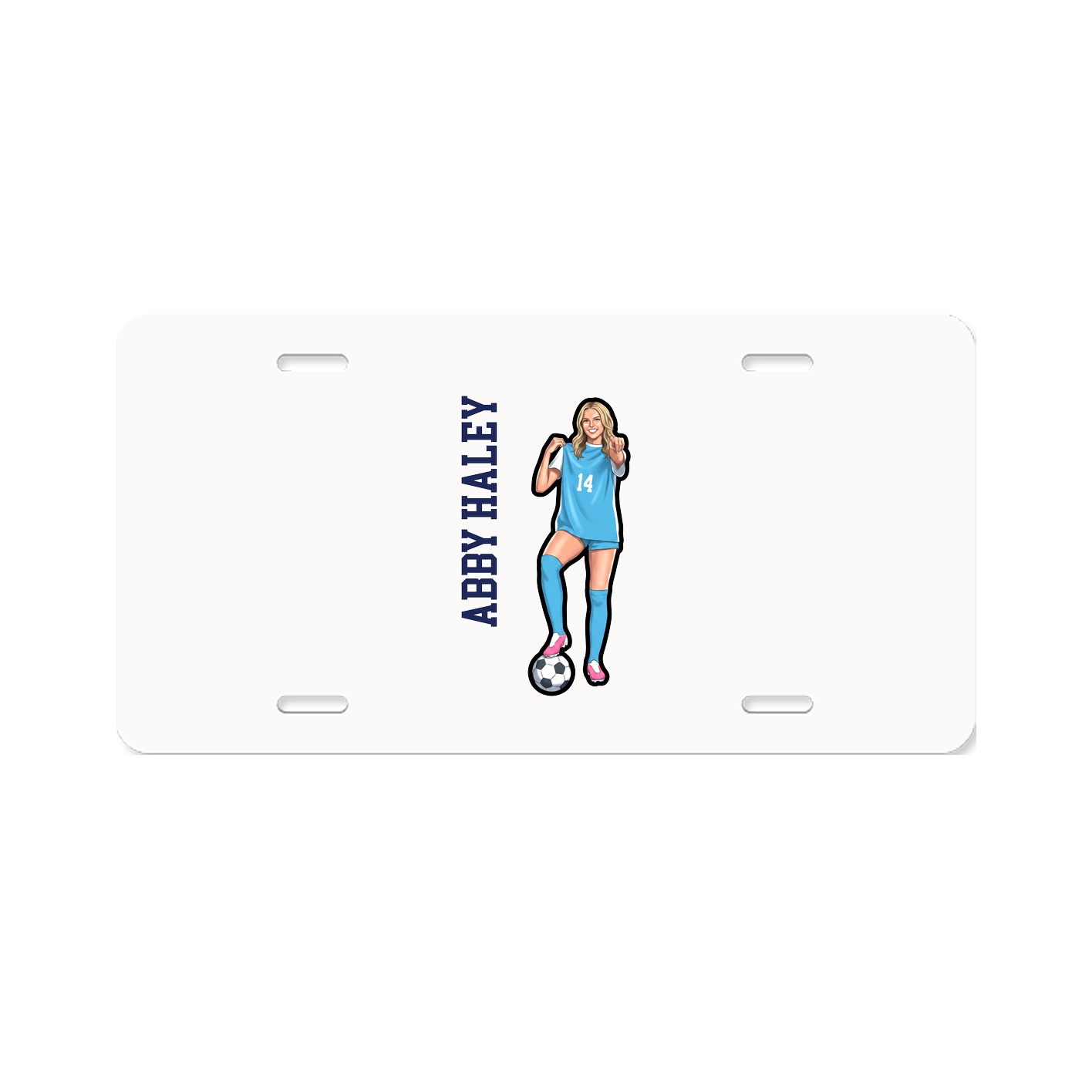 License Plate — Name Vertical in Classic