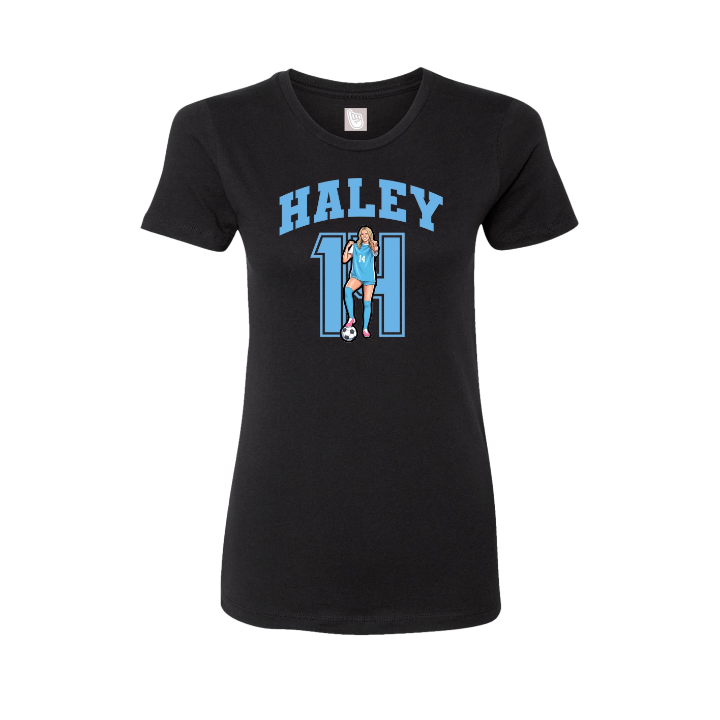 Fitted Women's Tee — Number in Black